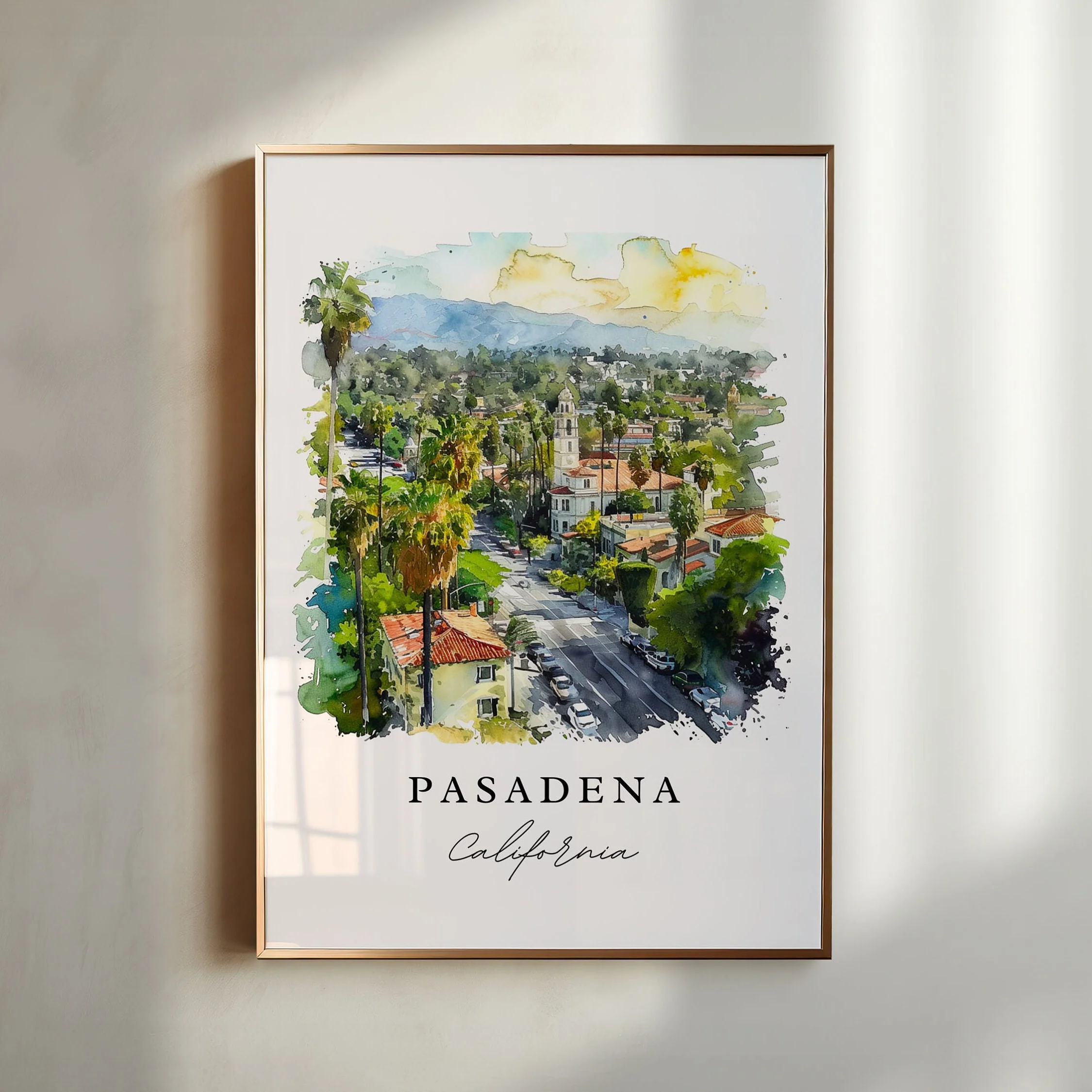 Pasadena, California – Watercolor Art Print