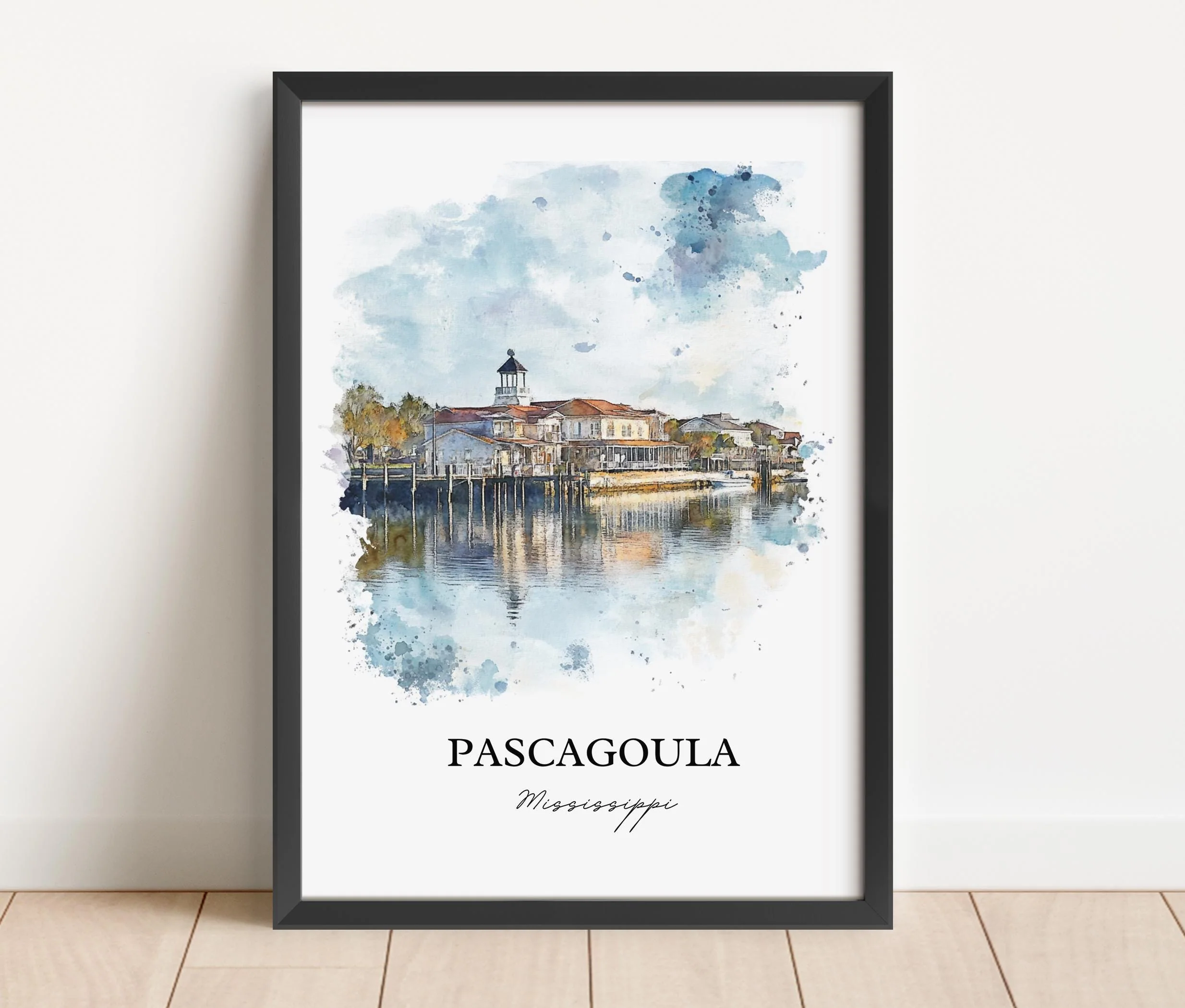 Pascagoula, Mississippi – Watercolor Art Print