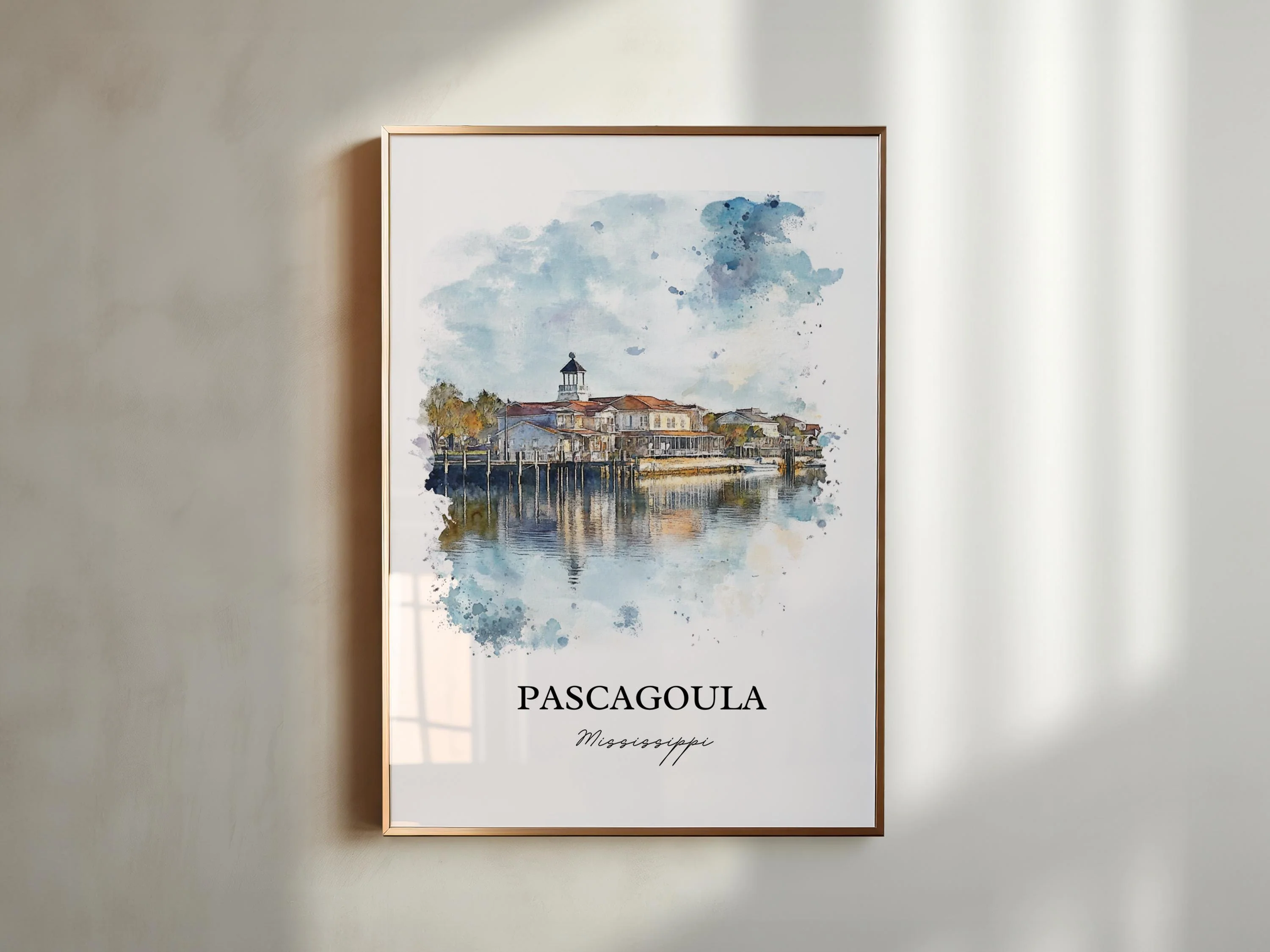 Pascagoula, Mississippi – Watercolor Art Print - Image 4