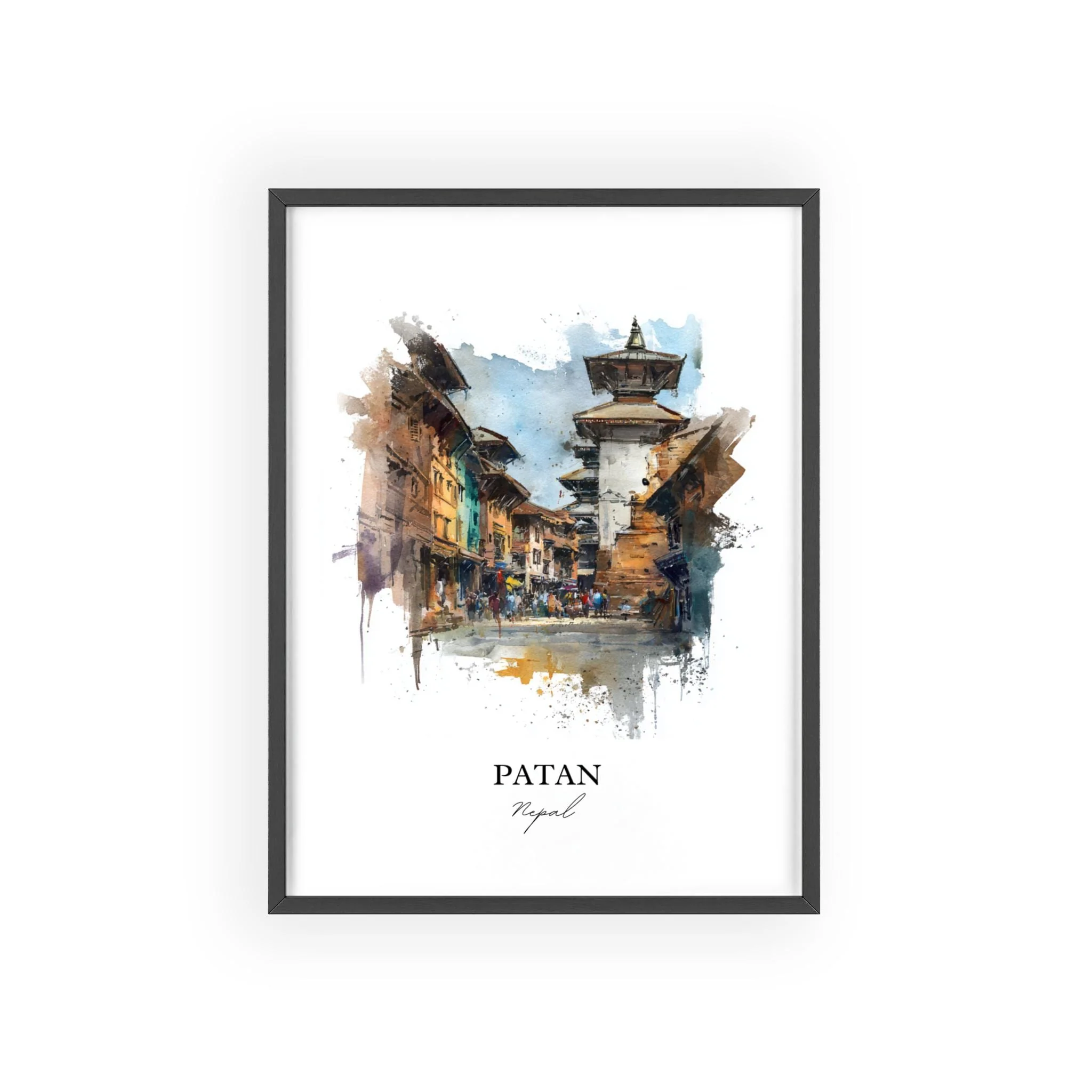 Patan, Nepal – Watercolor Art Print - Image 10