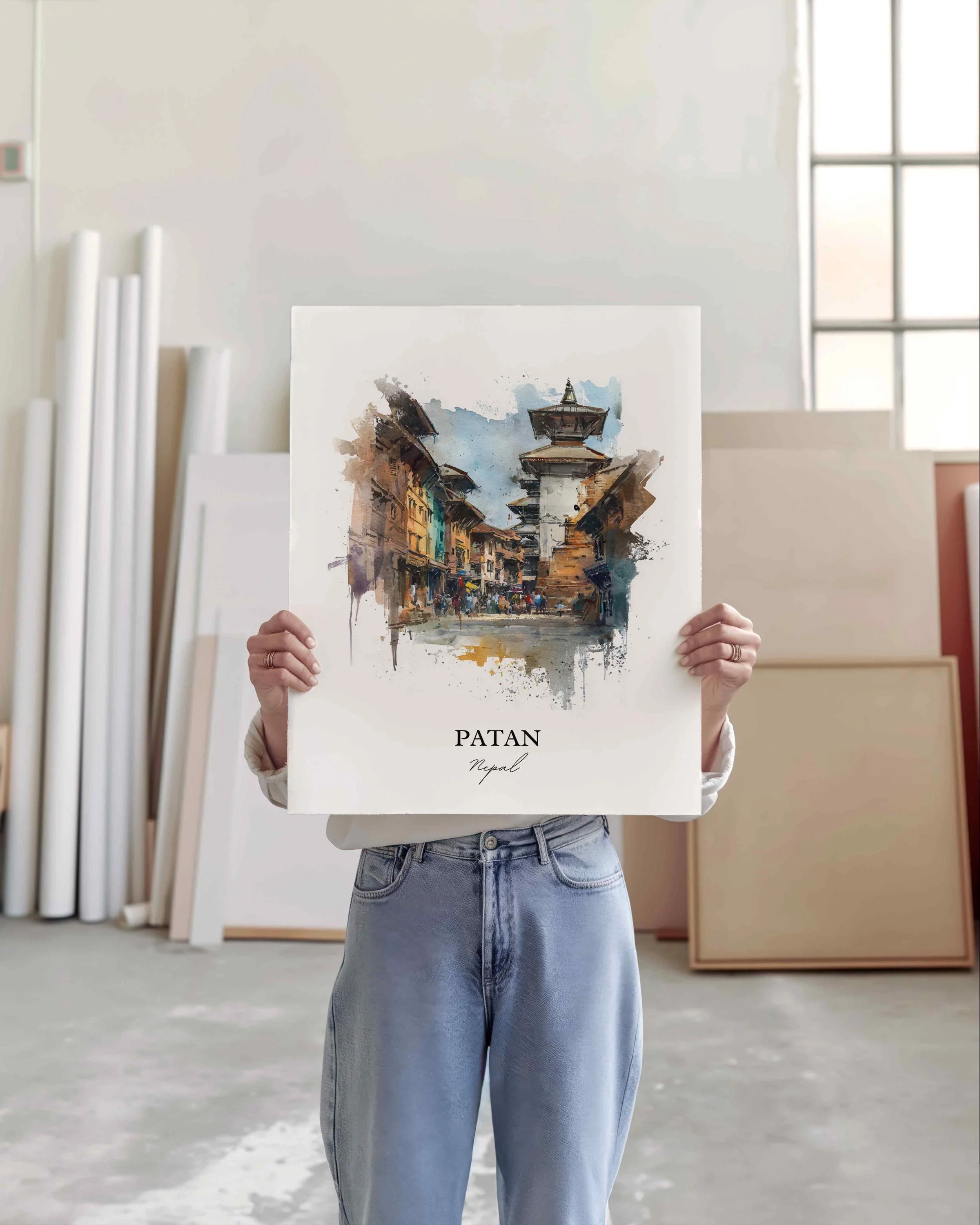 Patan, Nepal – Watercolor Art Print - Image 8