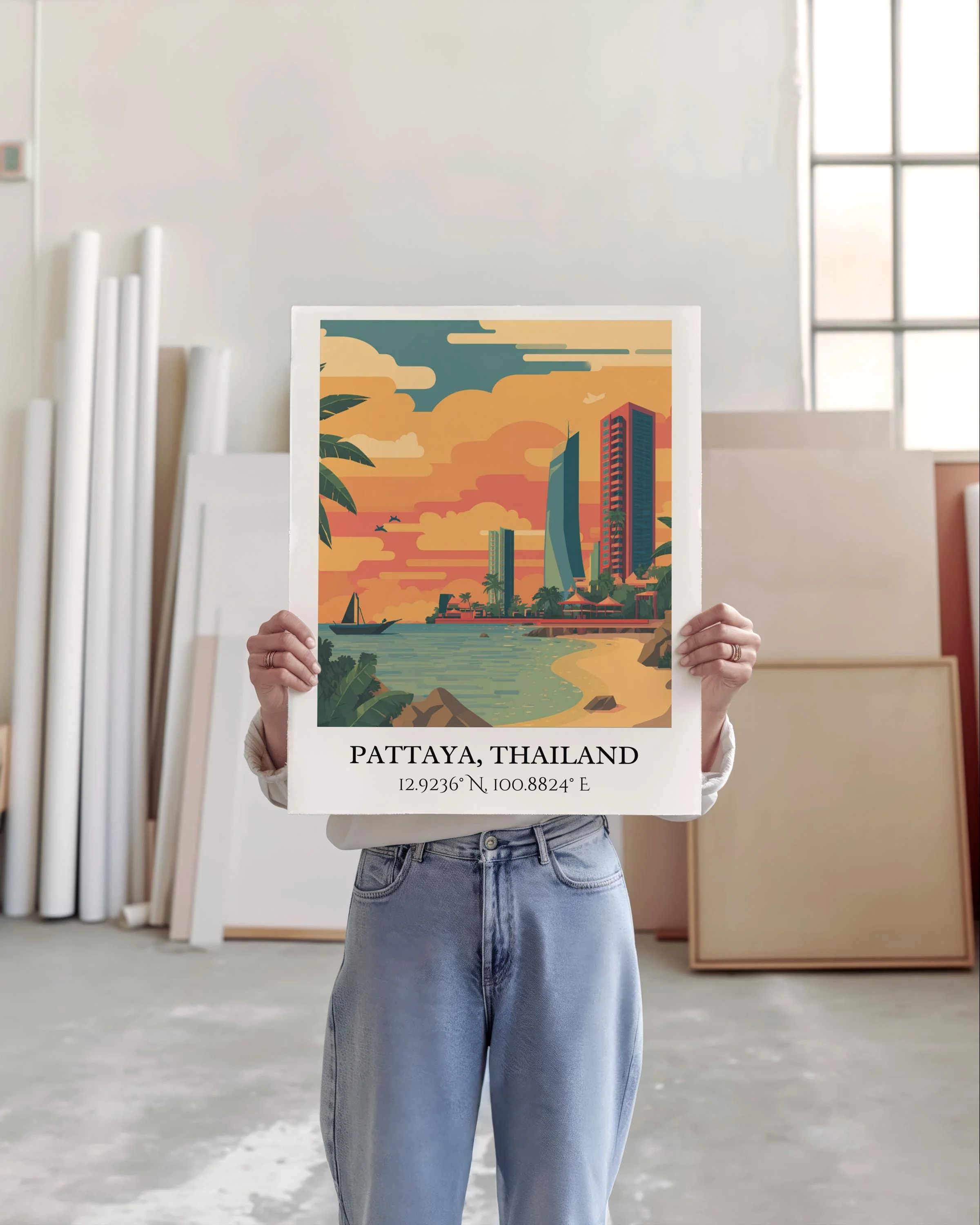 Pattaya, Thailand – Watercolor Art Print - Image 3