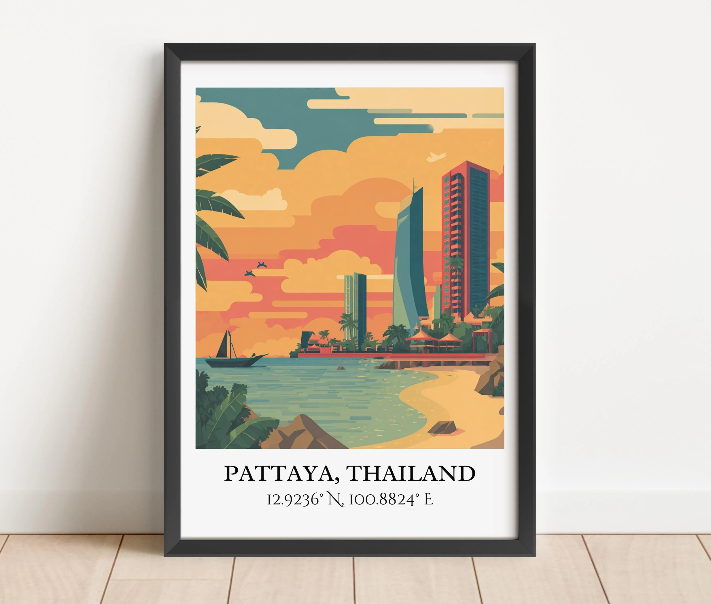 Pattaya, Thailand – Watercolor Art Print - Image 6