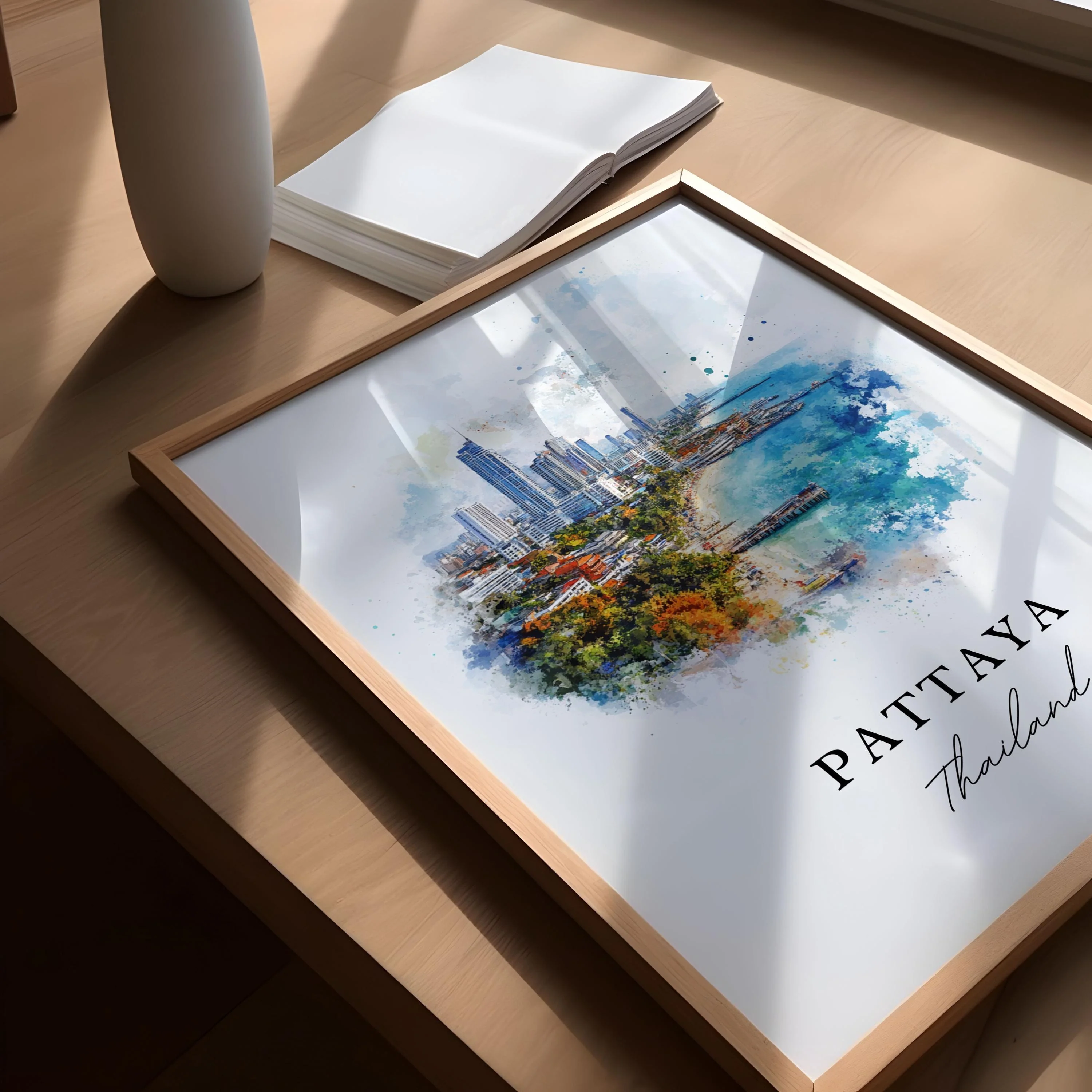 Pattaya, Thailand – Watercolor Art Print - Image 3