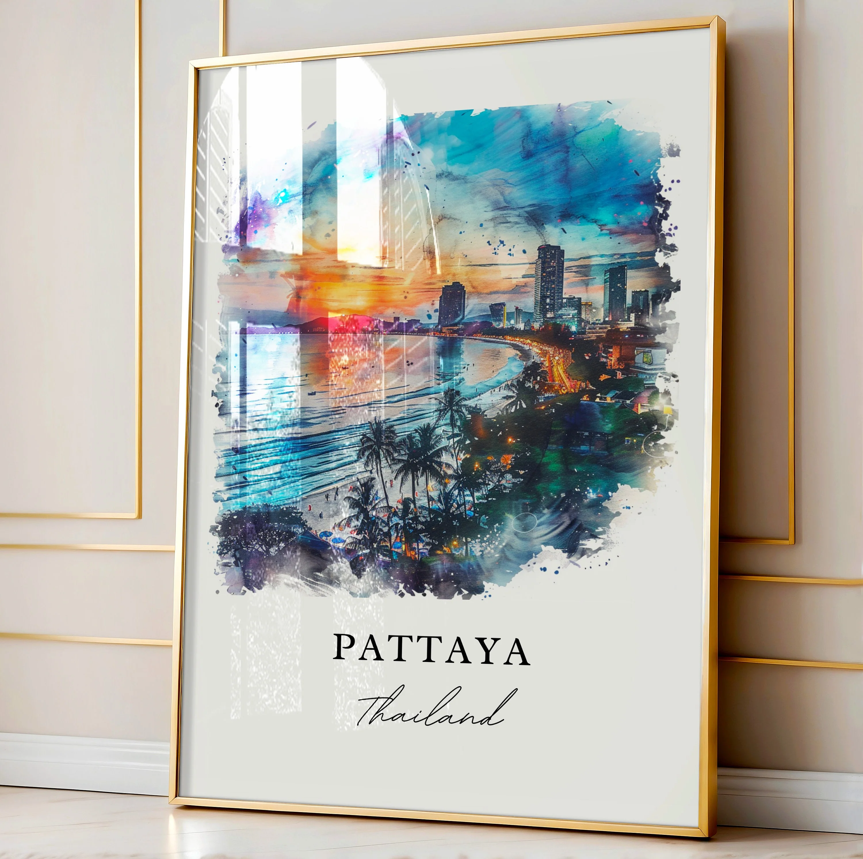 Pattaya, Thailand – Watercolor Art Print - Image 4