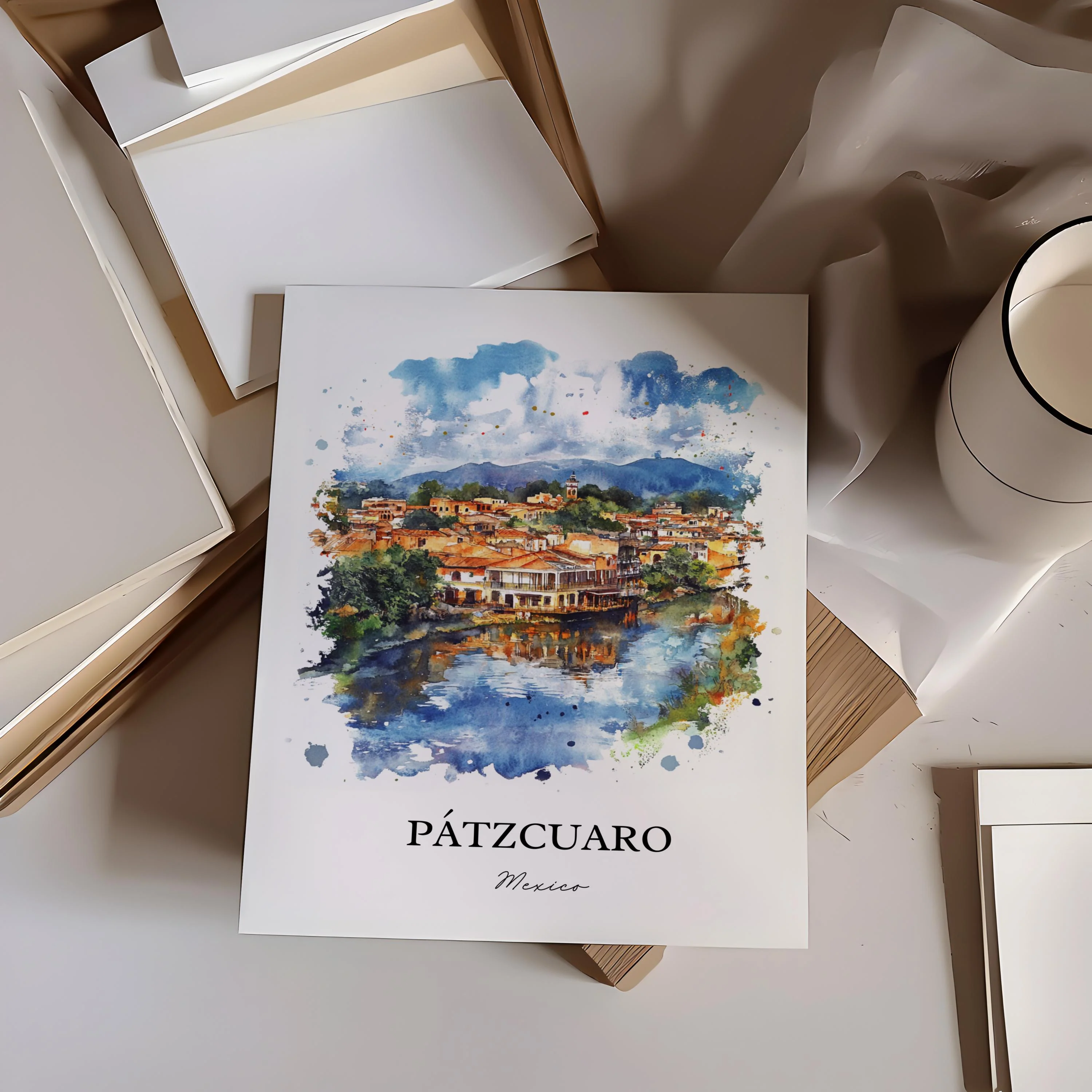 Pátzcuaro, Mexico – Watercolor Art Print - Image 6