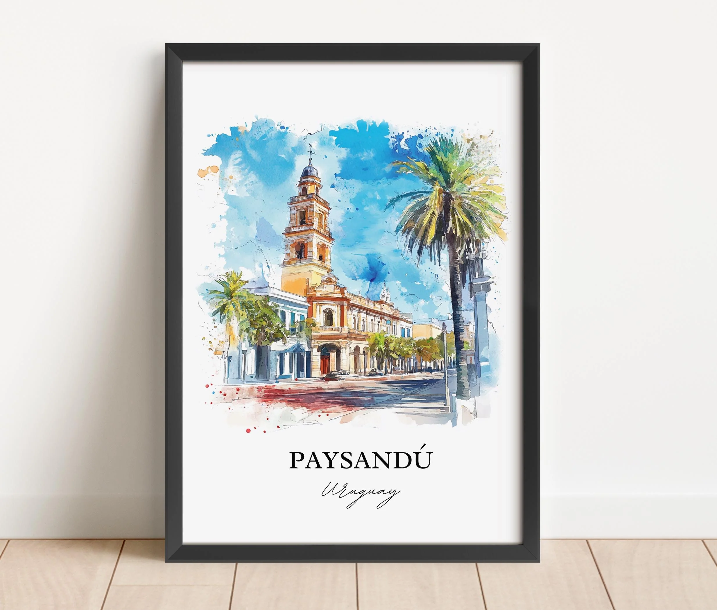 Paysandú, Uruguay – Watercolor Art Print - Image 4