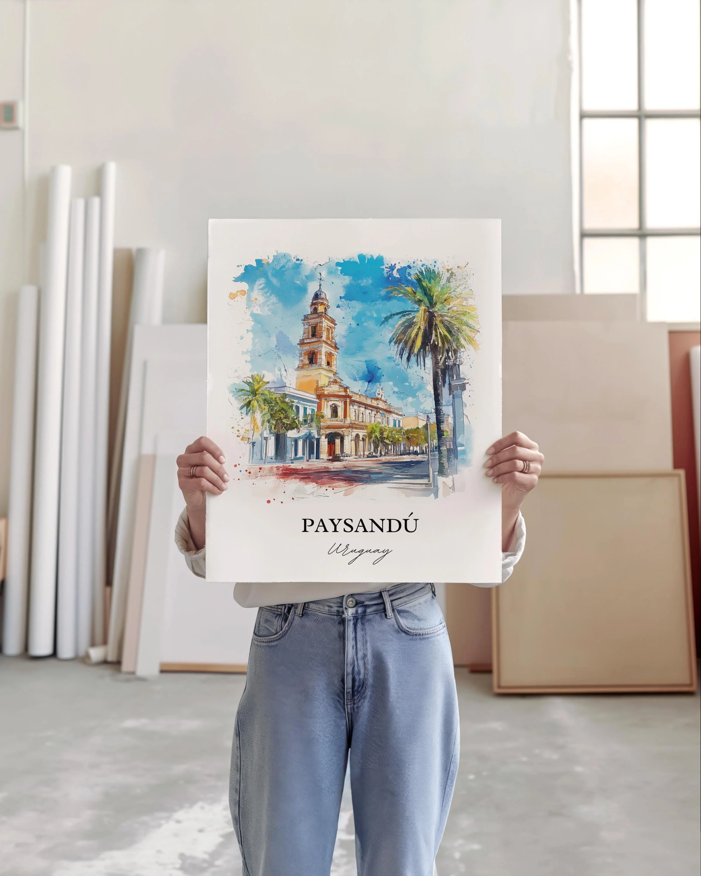Paysandú, Uruguay – Watercolor Art Print - Image 6