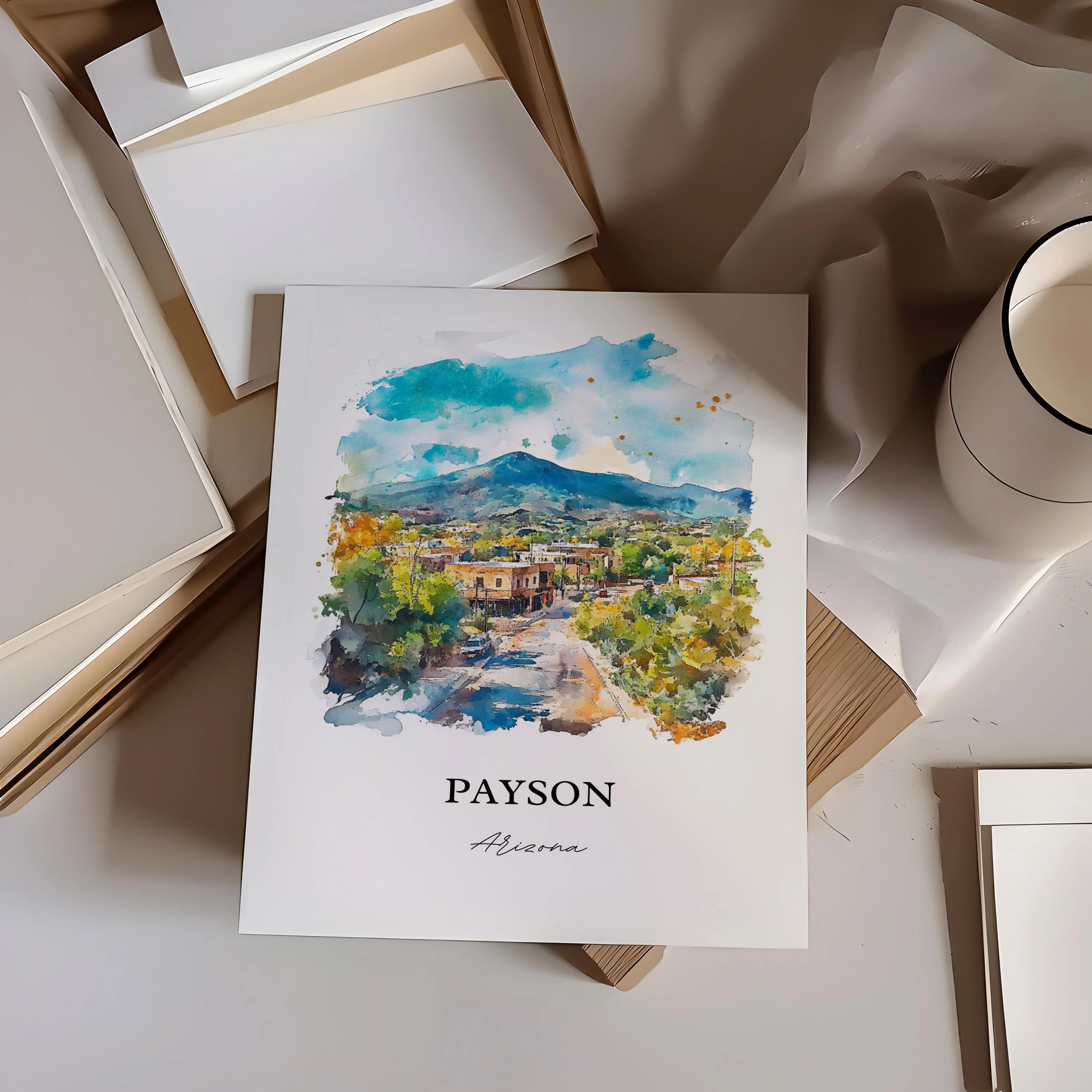 Payson, AZ, Arizona – Watercolor Art Print - Image 5