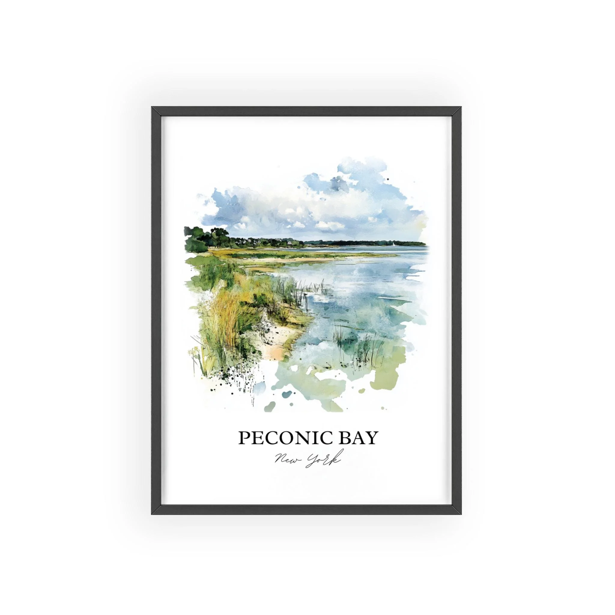 Peconic Bay, USA – Watercolor Art Print - Image 7