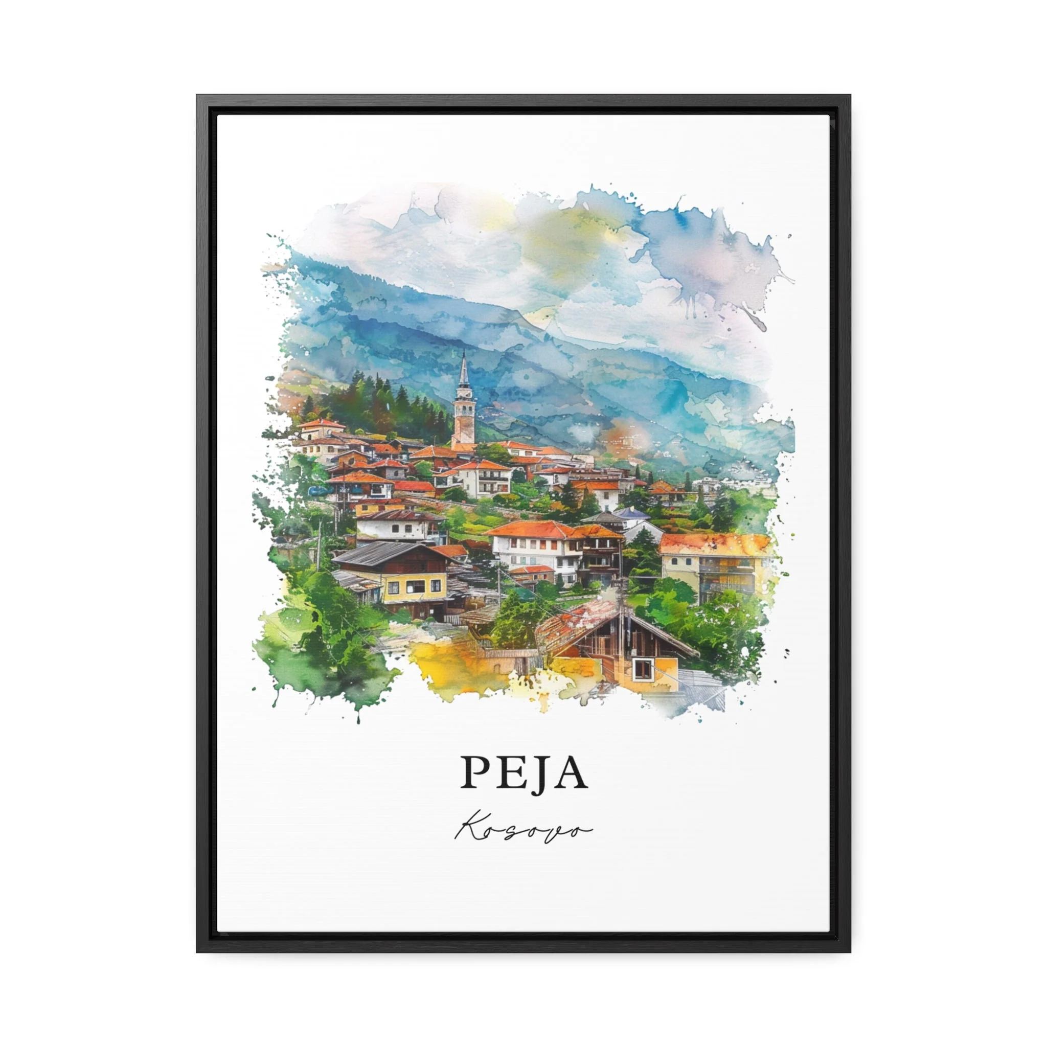 Peja, Kosovo – Watercolor Art Print - Image 5