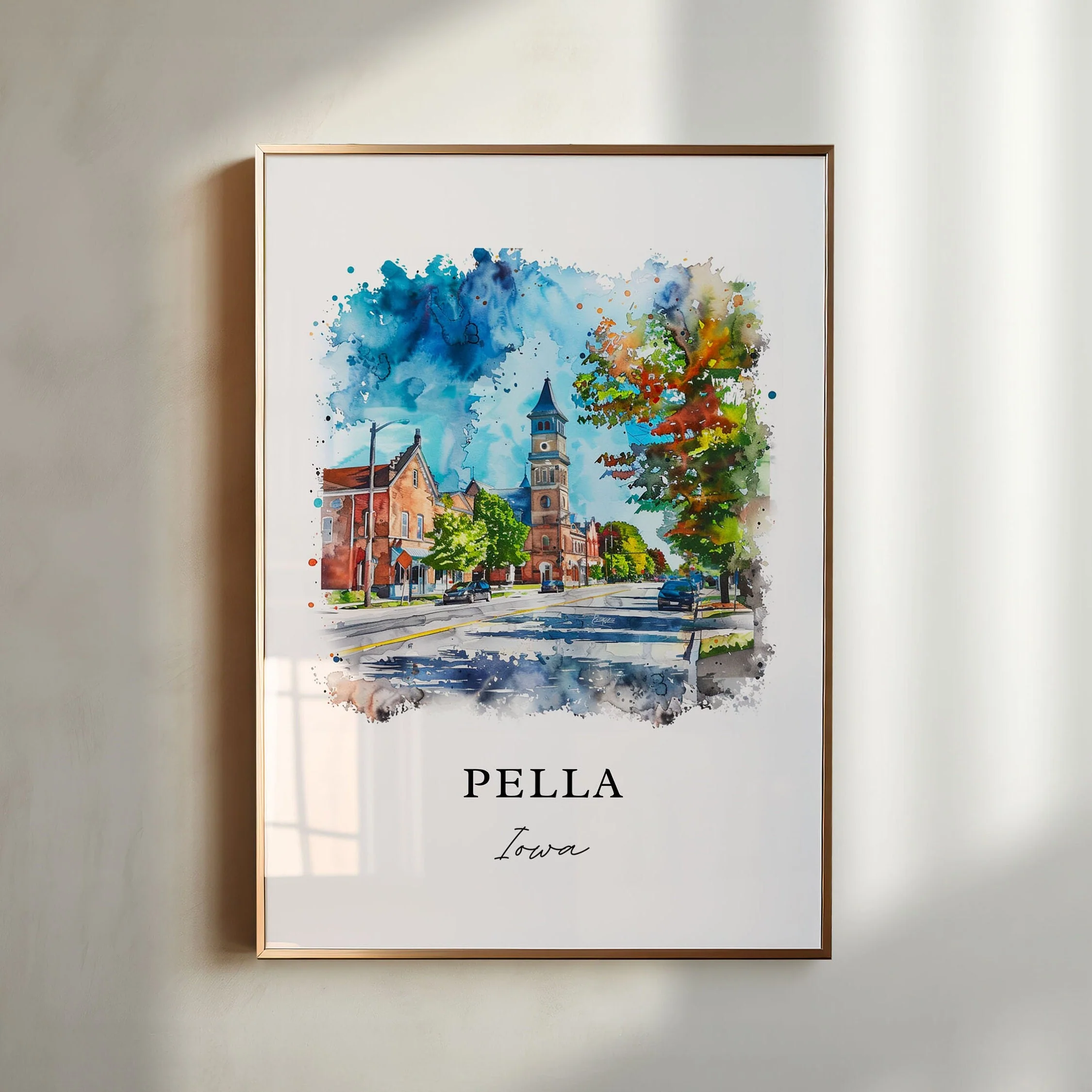 Pella, Iowa, Iowa – Watercolor Art Print