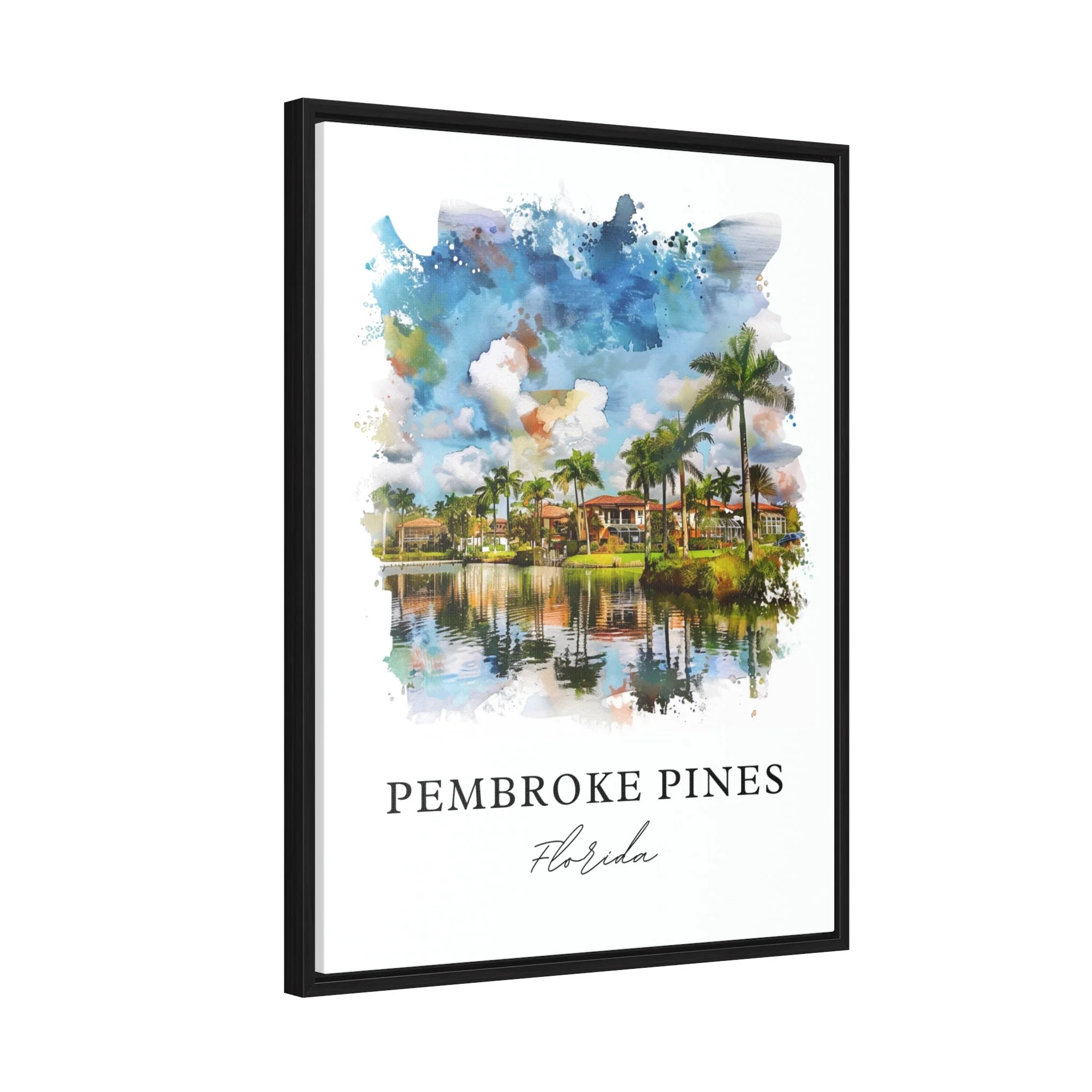 Pembroke Pines, FL, USA – Watercolor Art Print - Image 6