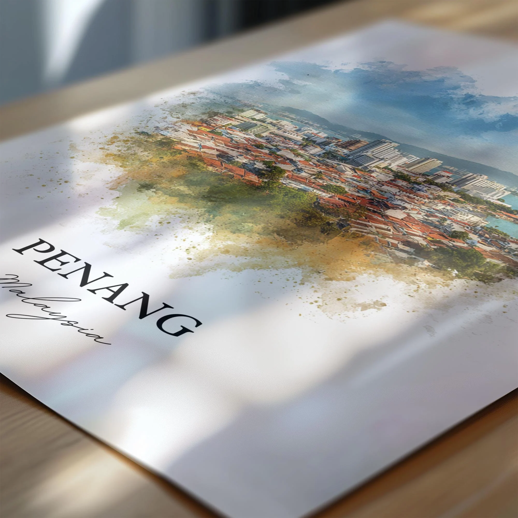 Penang, Malaysia – Watercolor Art Print - Image 2