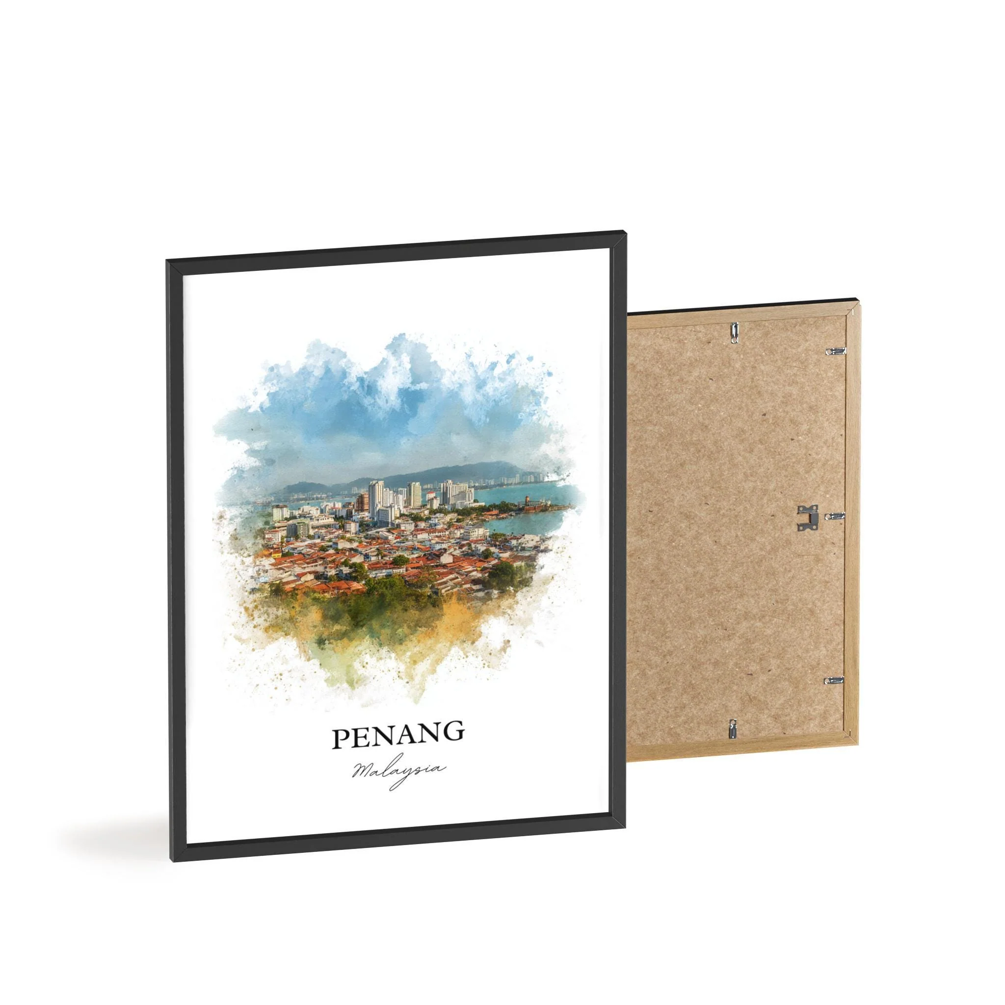 Penang, Malaysia – Watercolor Art Print - Image 8