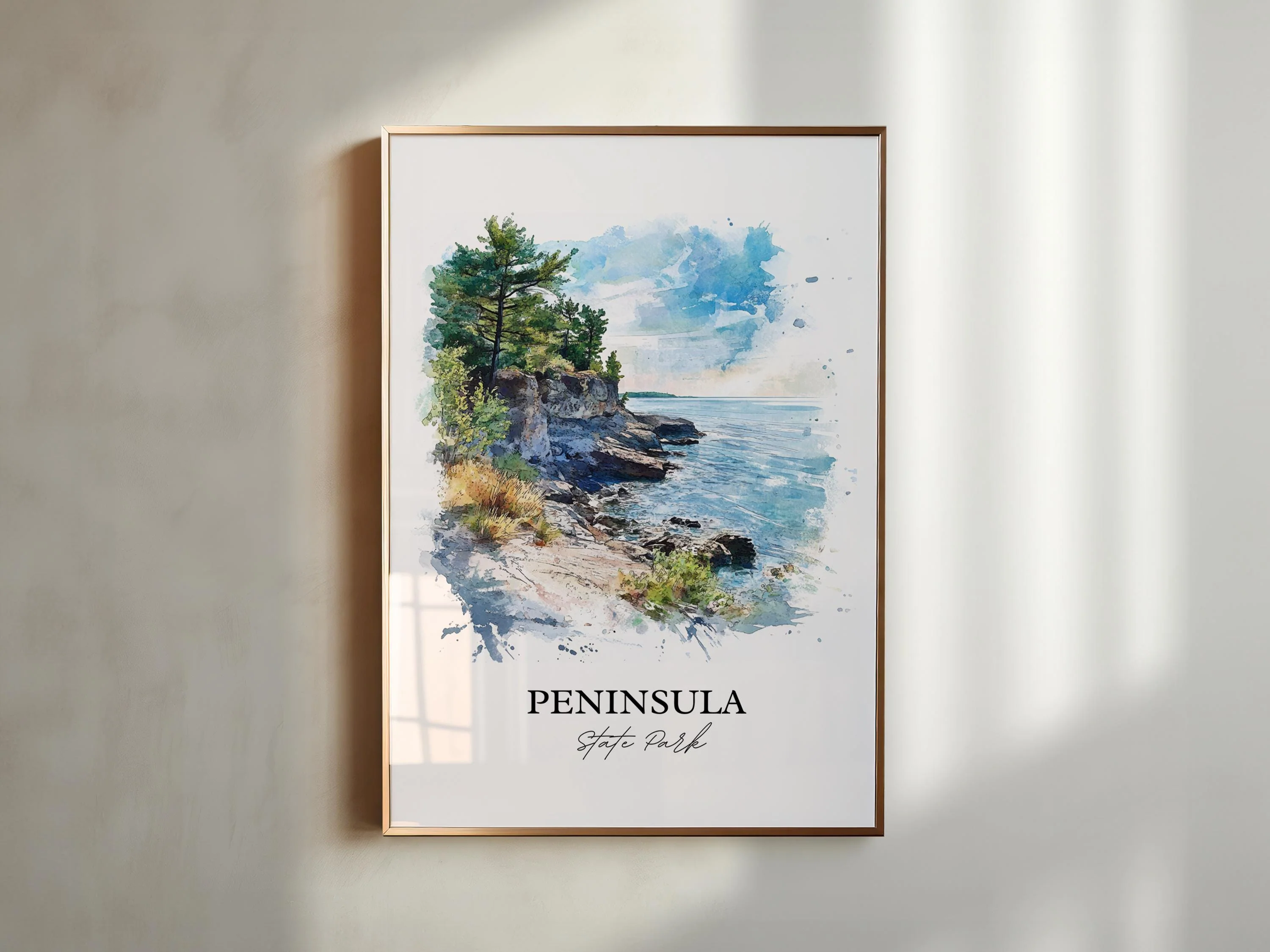 Peninsula State Park, Wisconsin, USA – Watercolor Art Print - Image 3