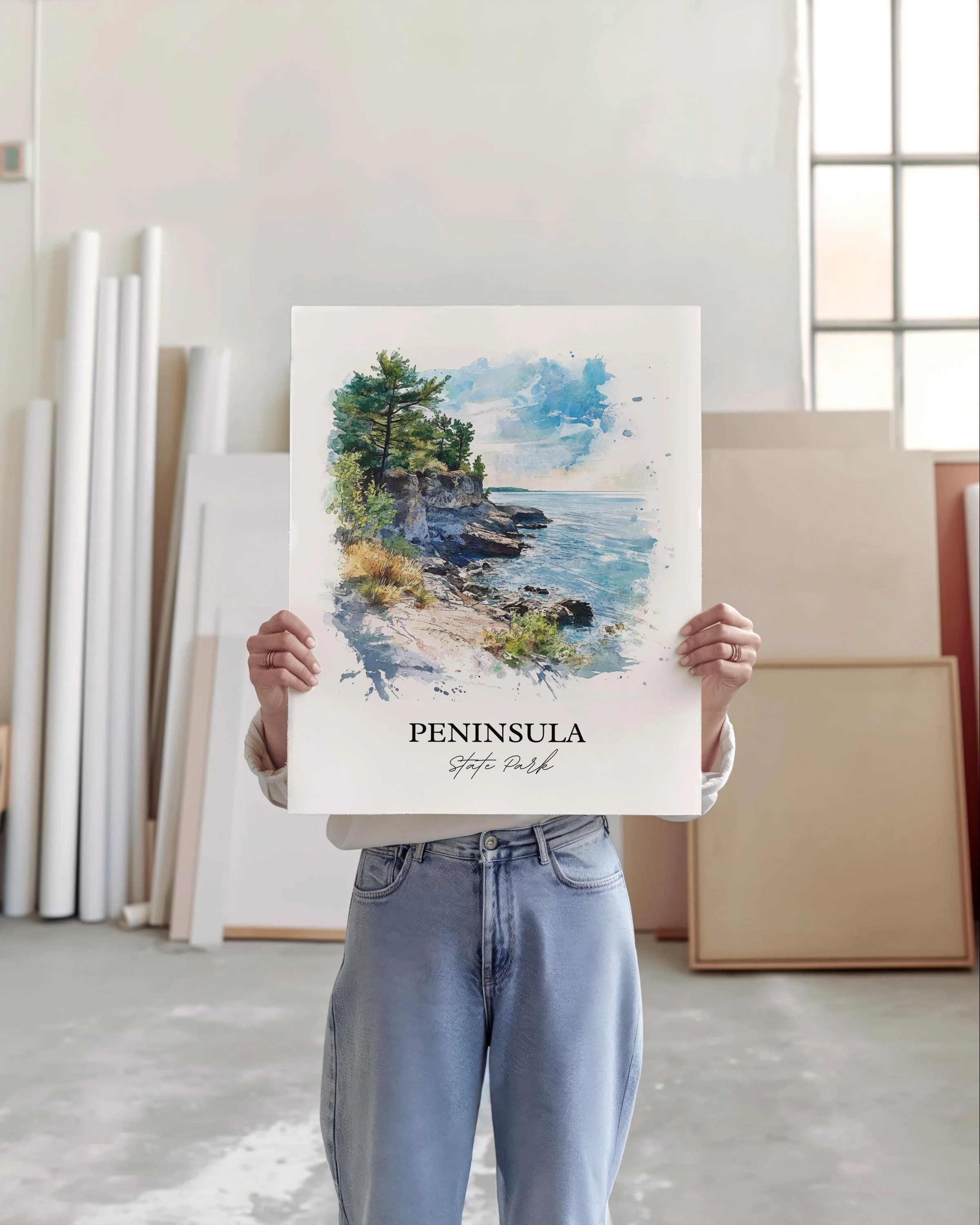 Peninsula State Park, Wisconsin, USA – Watercolor Art Print - Image 4