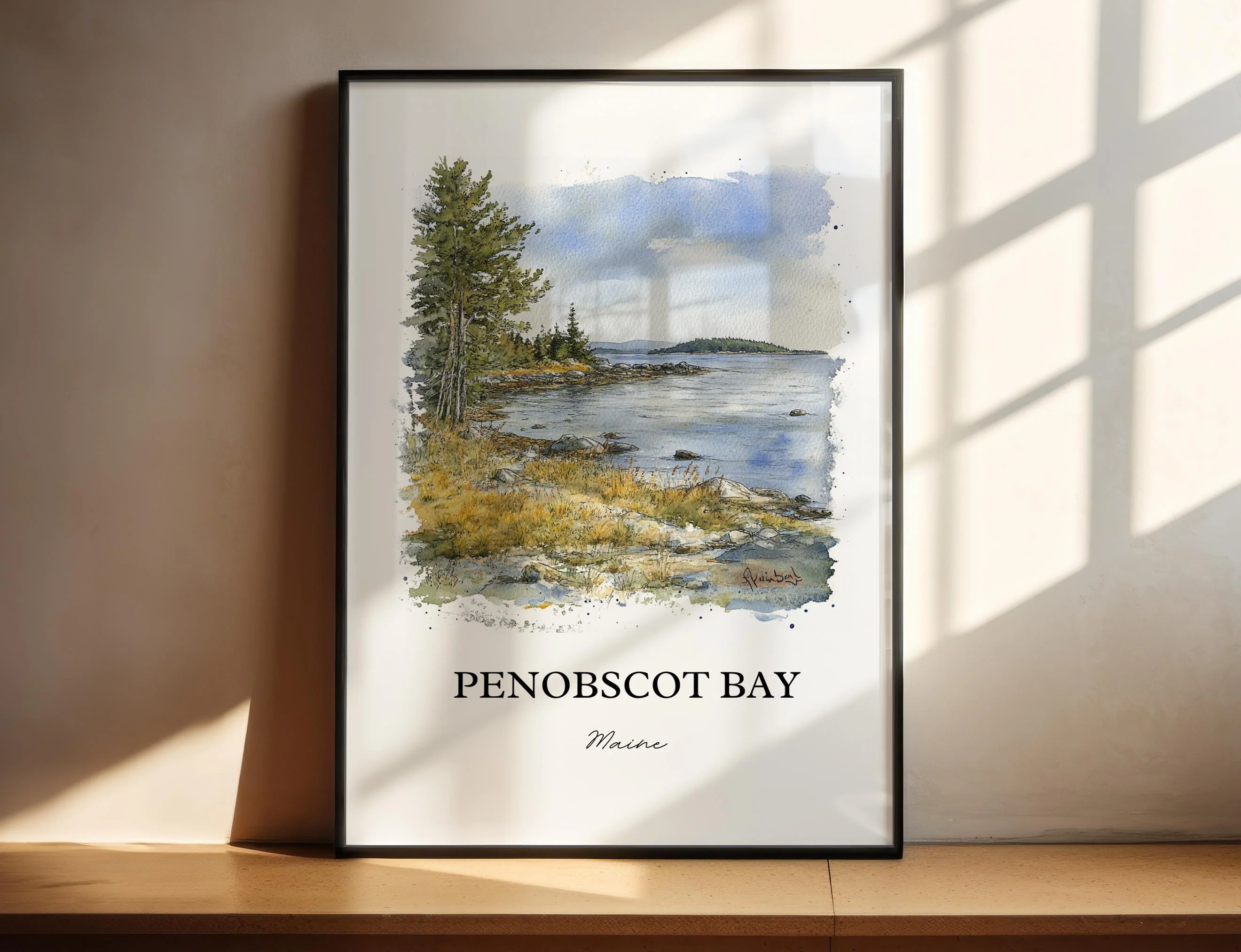 Penobscot Bay, Maine – Watercolor Art Print - Image 2
