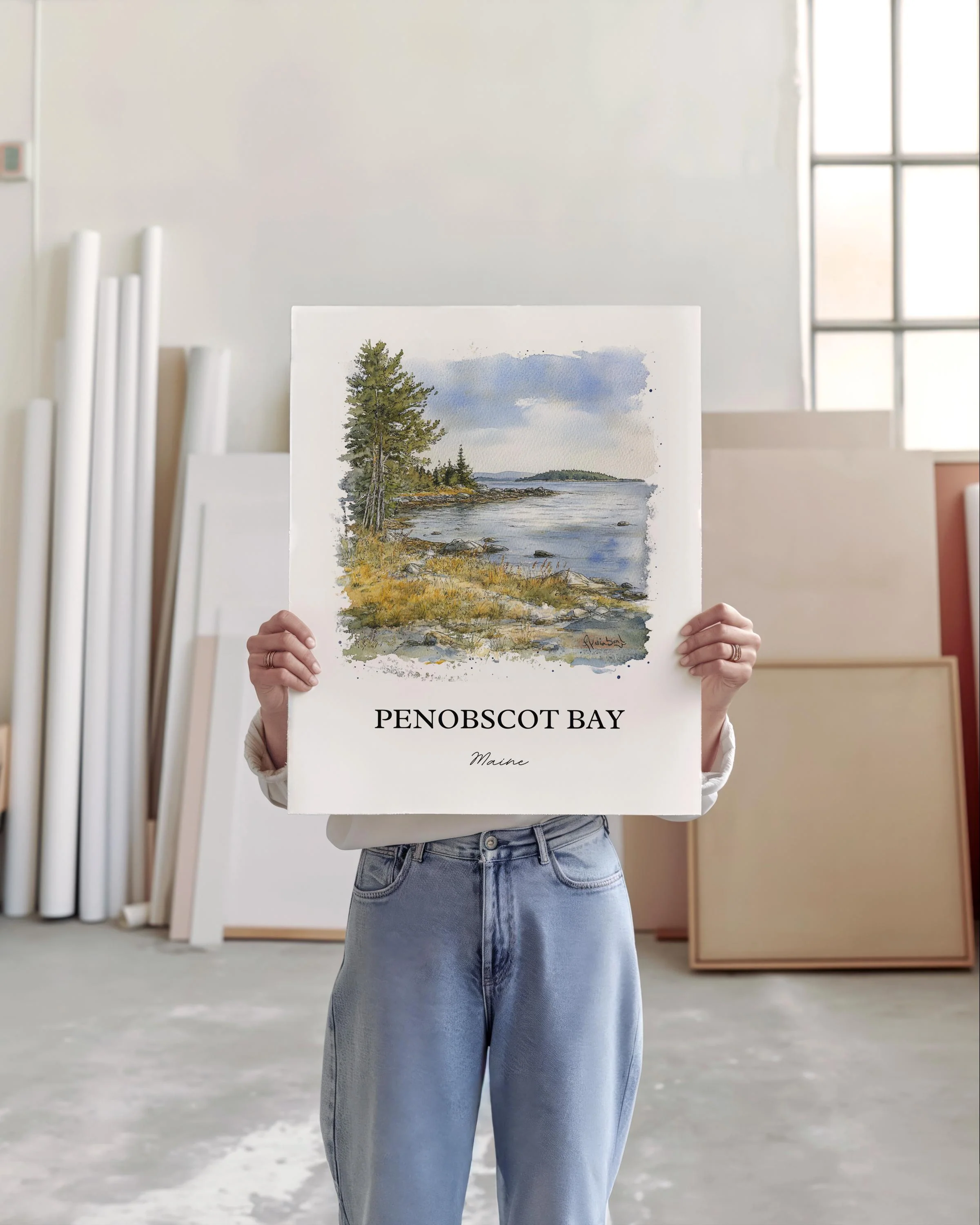 Penobscot Bay, Maine – Watercolor Art Print - Image 3