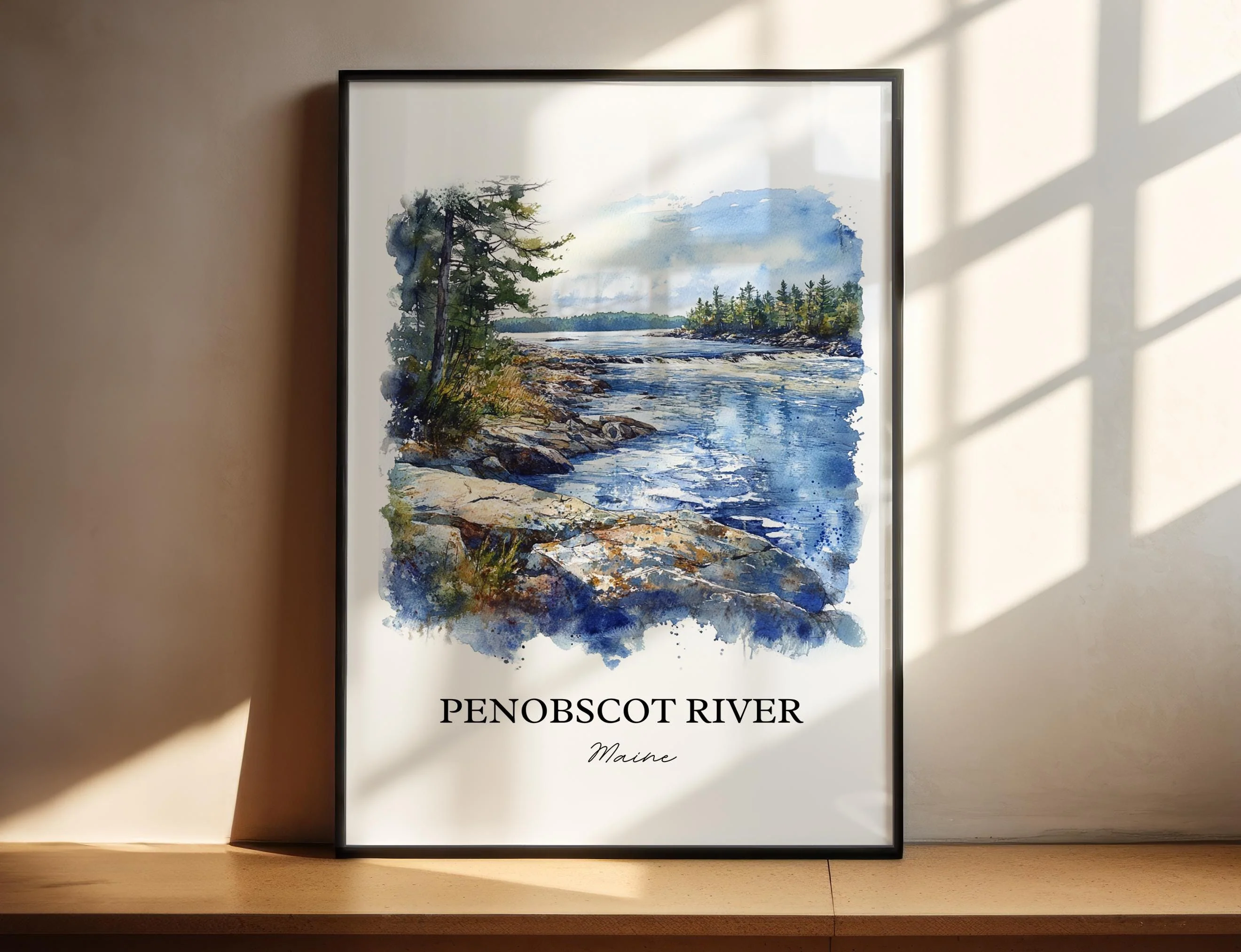 Penobscot River, USA – Watercolor Art Print
