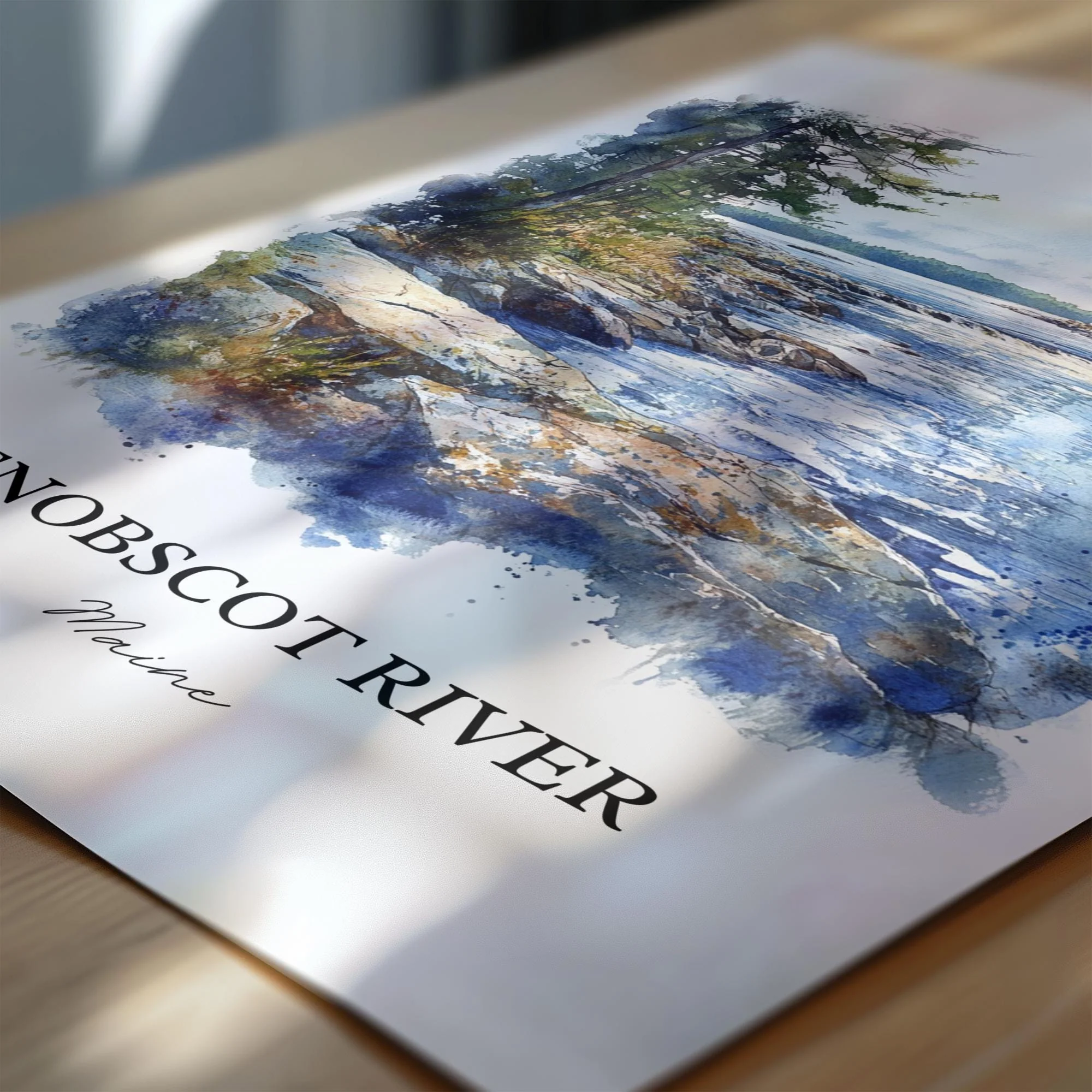 Penobscot River, USA – Watercolor Art Print - Image 2