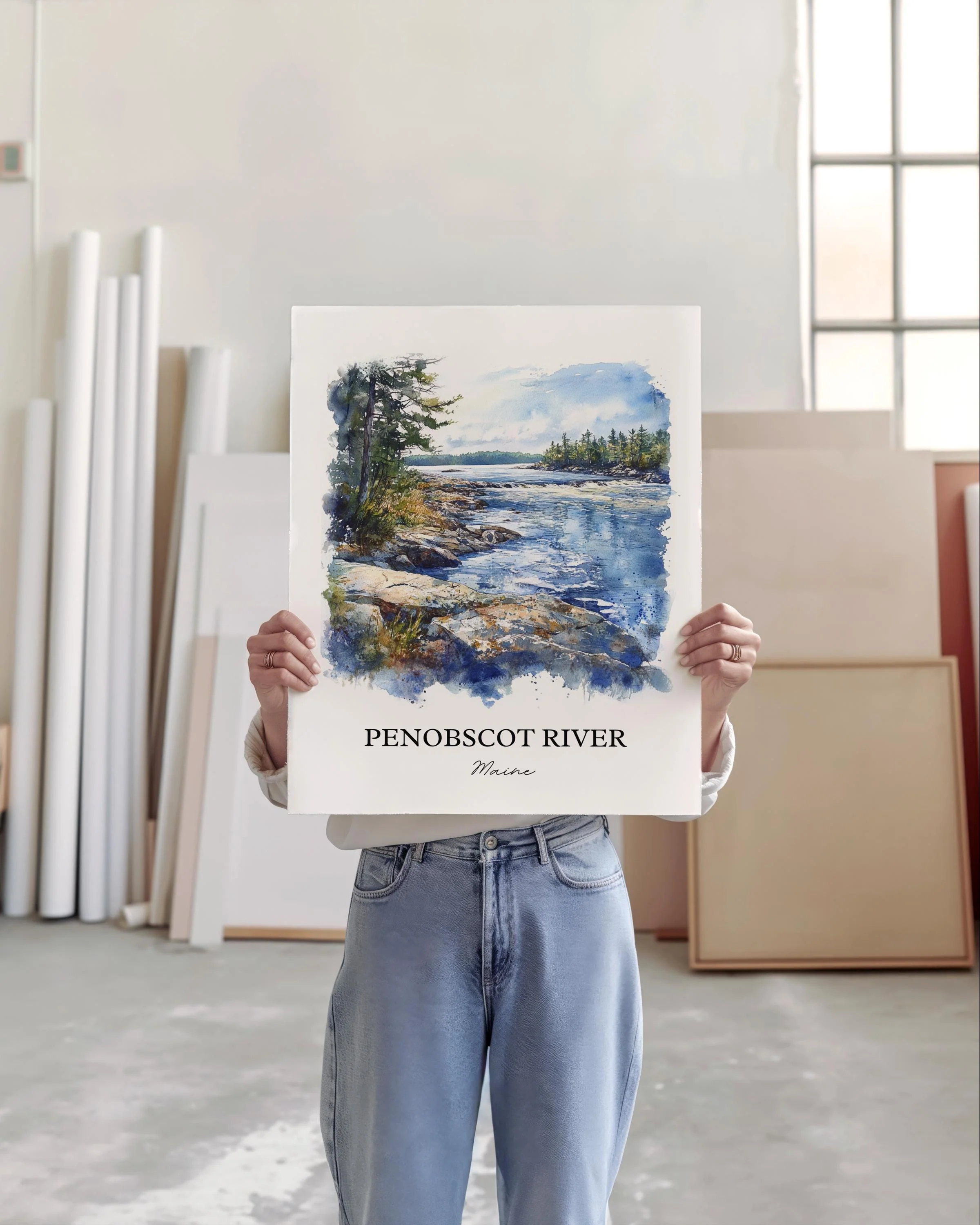 Penobscot River, USA – Watercolor Art Print - Image 5