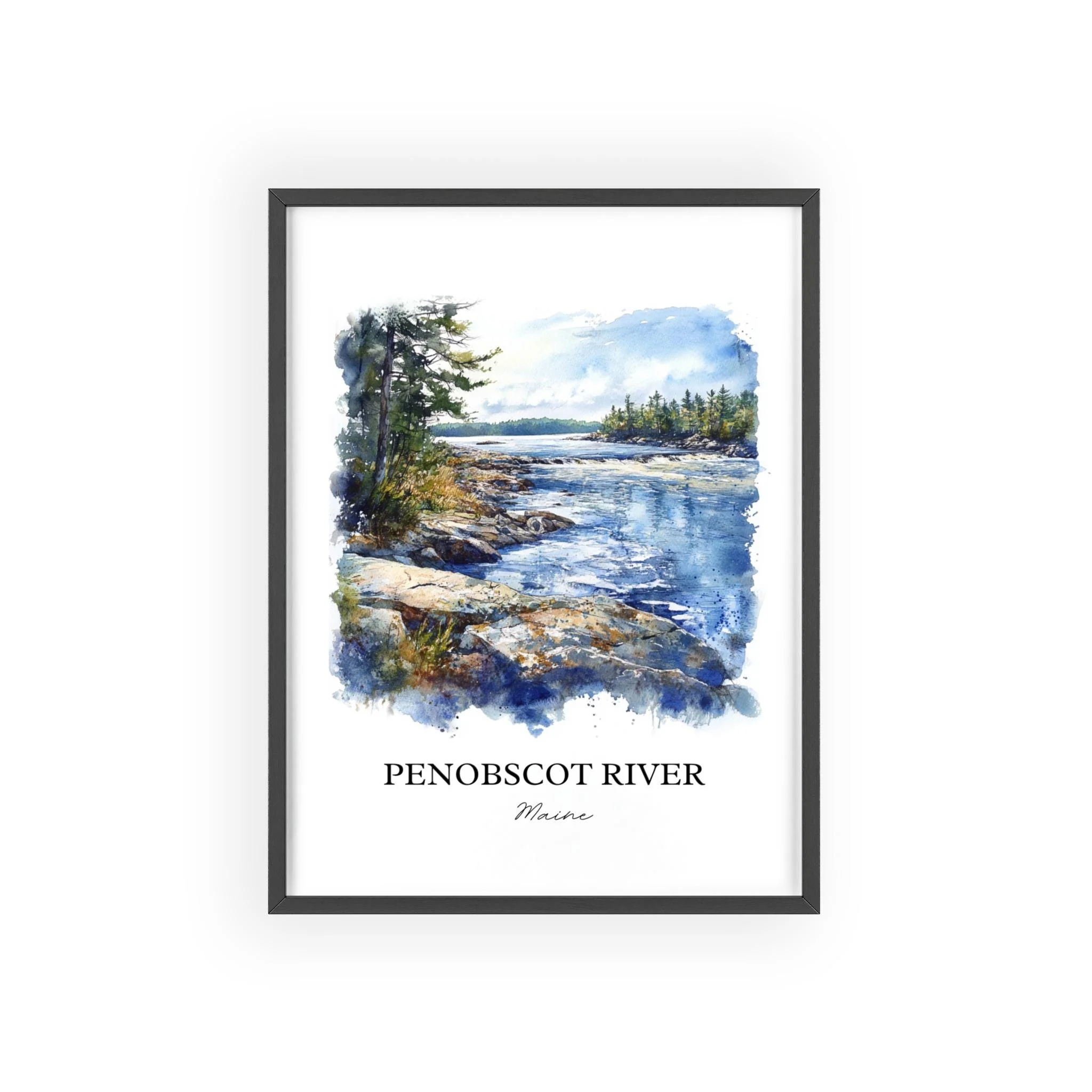 Penobscot River, USA – Watercolor Art Print - Image 7
