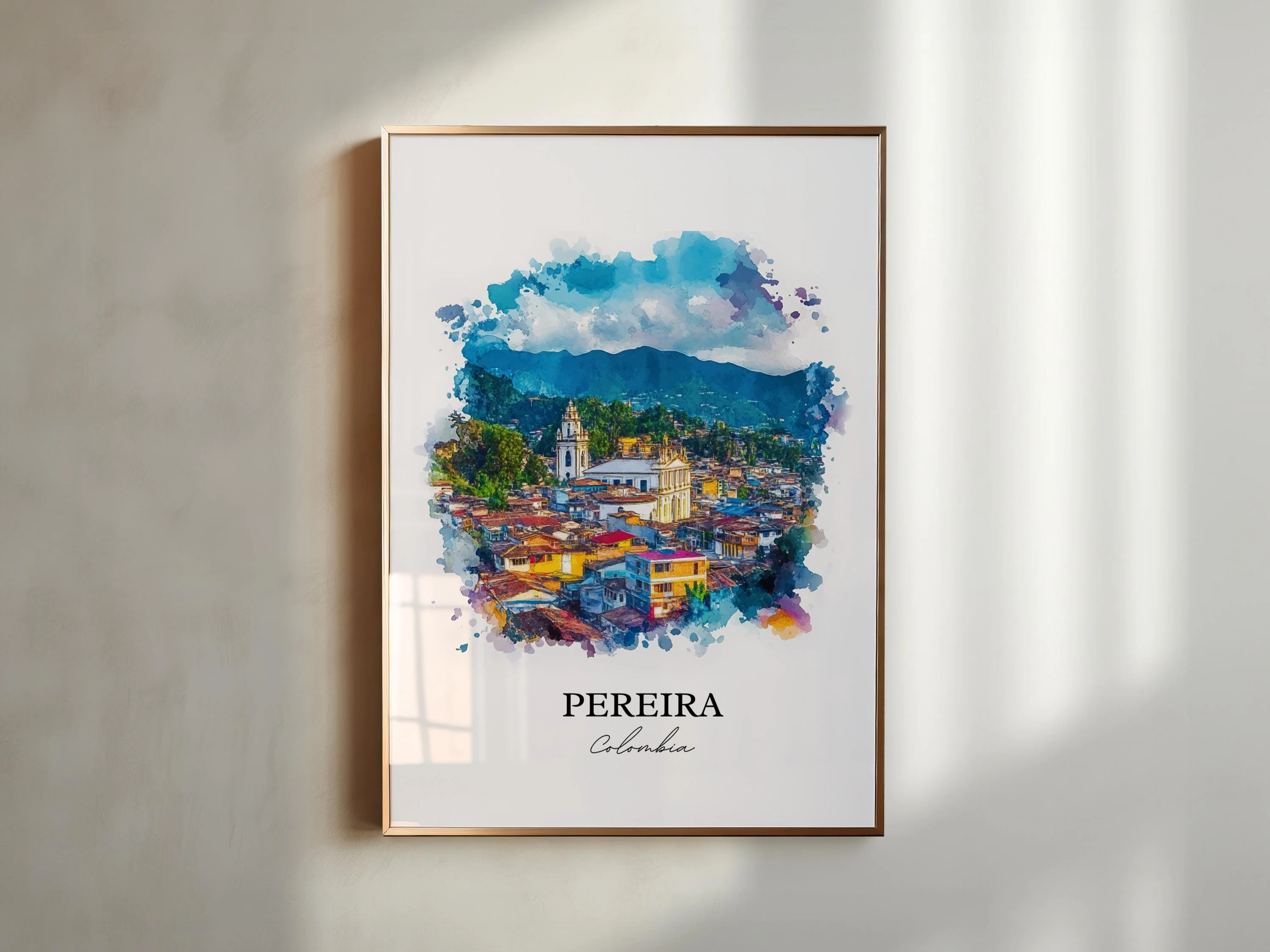 Pereira, Colombia – Watercolor Art Print - Image 3