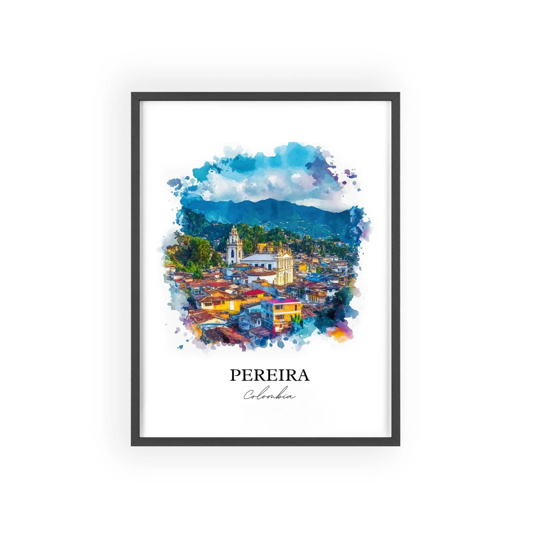 Pereira, Colombia – Watercolor Art Print - Image 7
