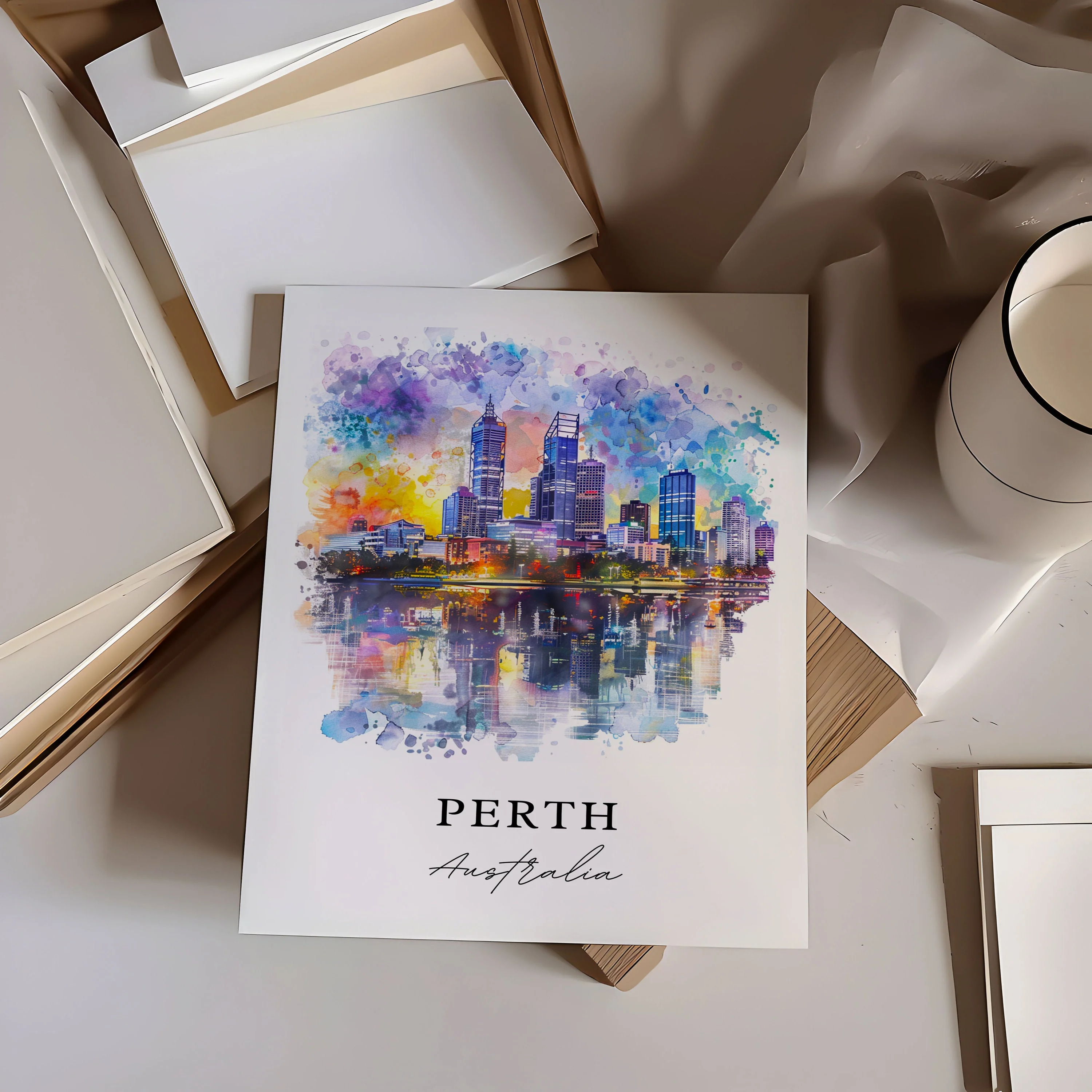 Perth, Australia – Watercolor Art Print - Image 2