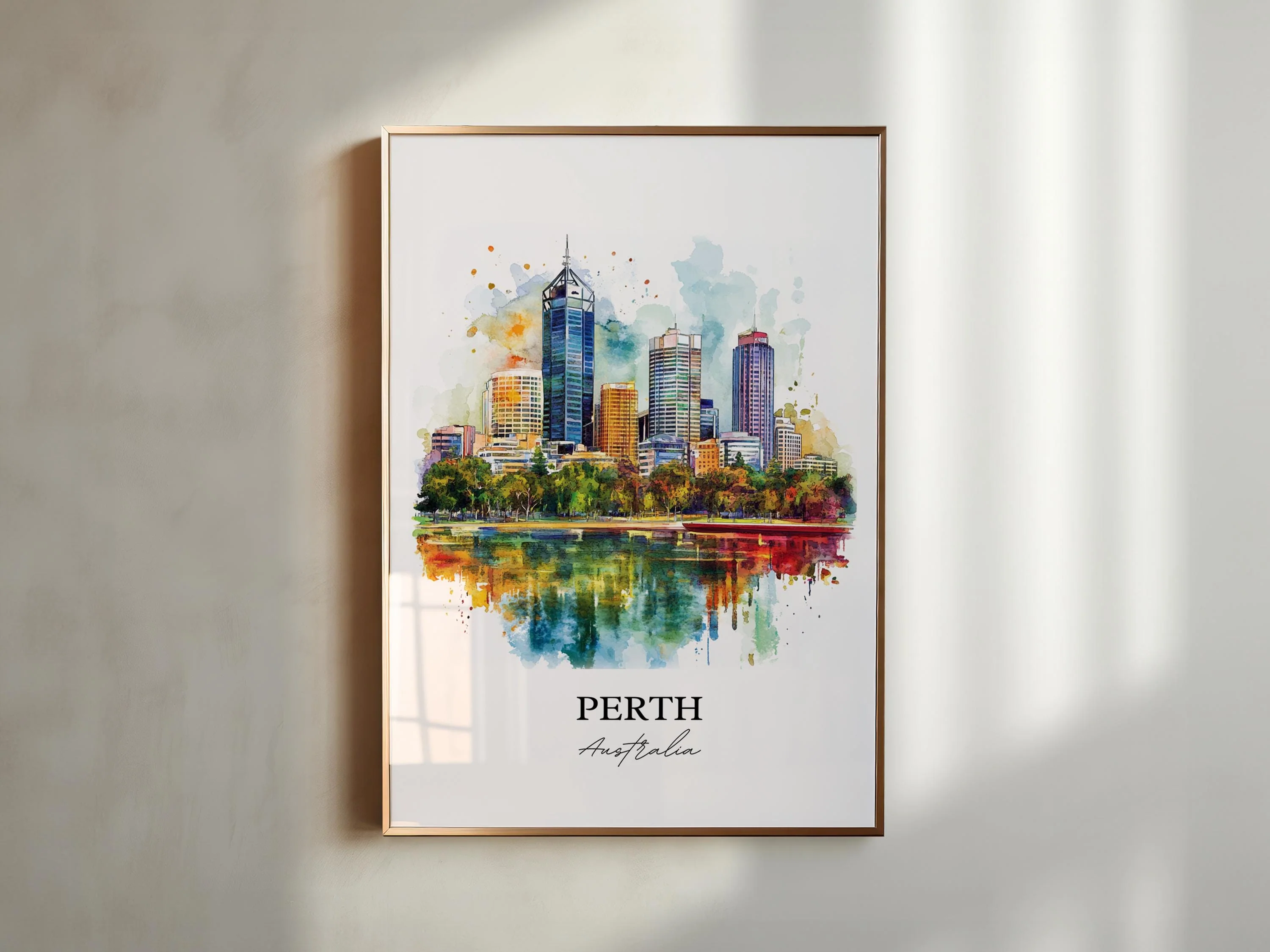 Perth, Australia – Watercolor Art Print - Image 3