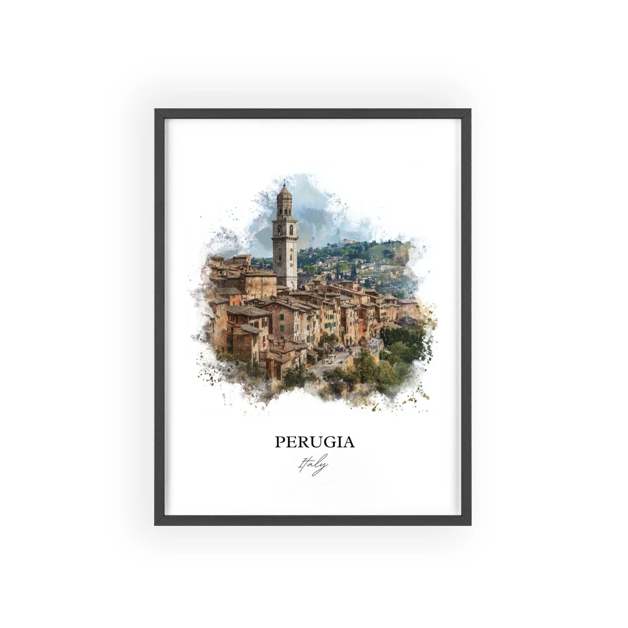 Perugia, Italy – Watercolor Art Print - Image 10