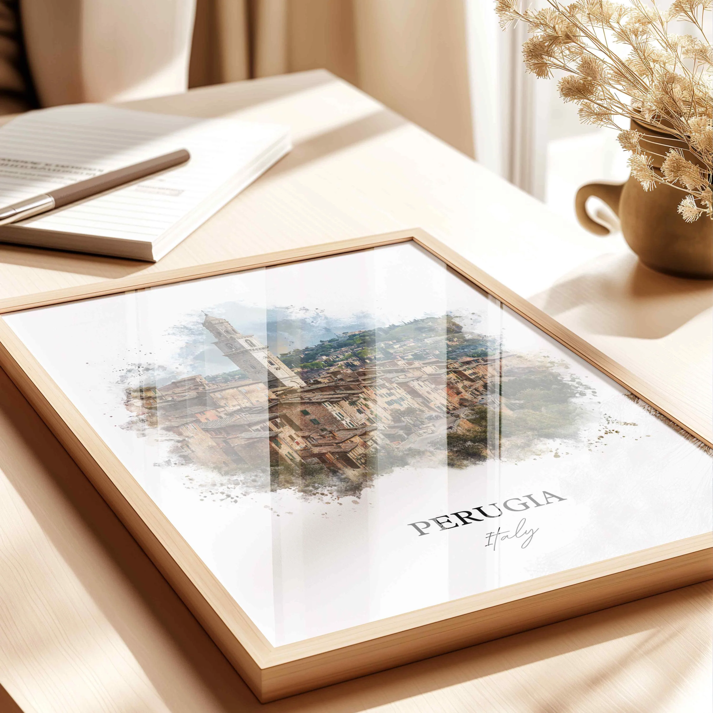 Perugia, Italy – Watercolor Art Print - Image 4