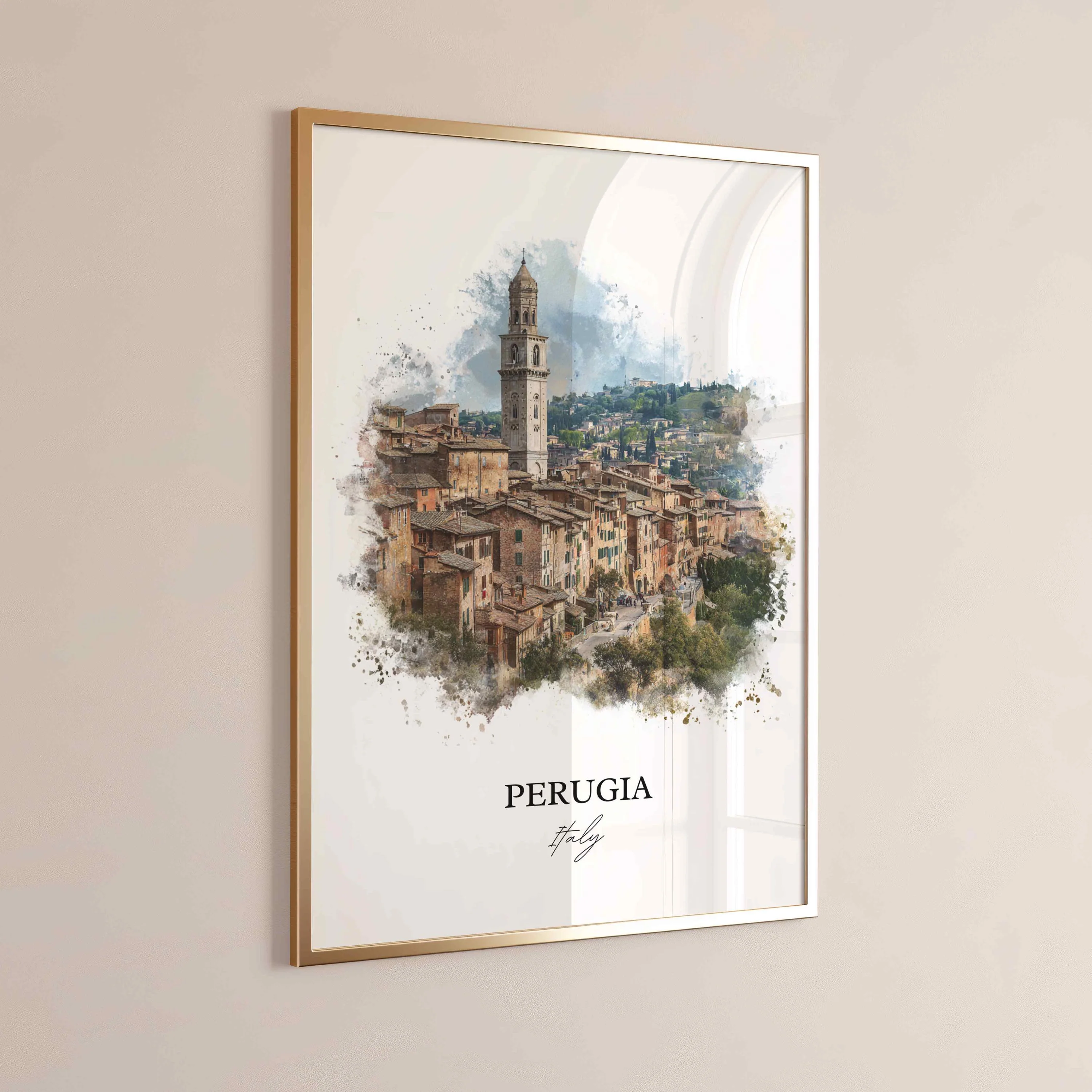 Perugia, Italy – Watercolor Art Print - Image 5
