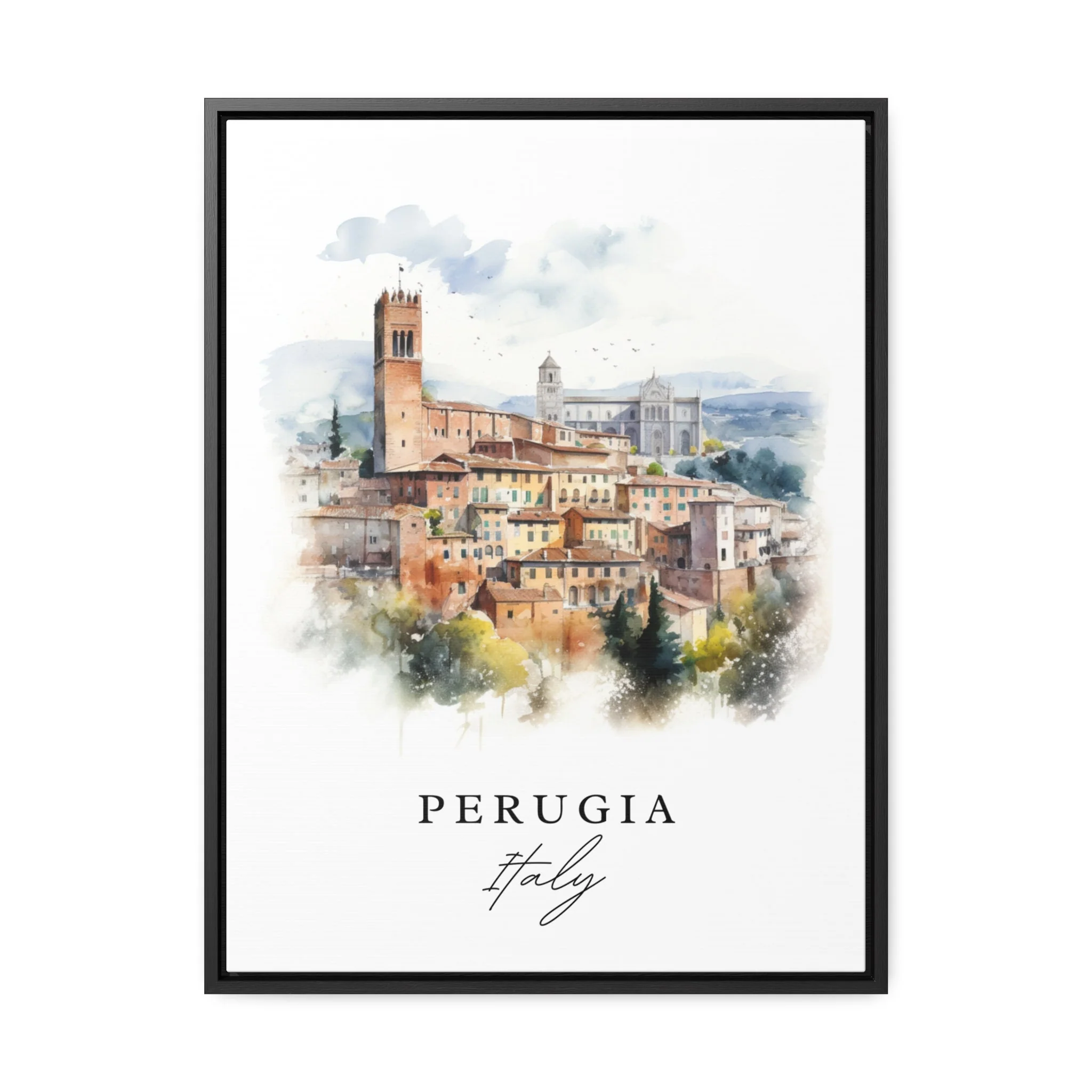 Perugia, Italy – Watercolor Art Print - Image 2