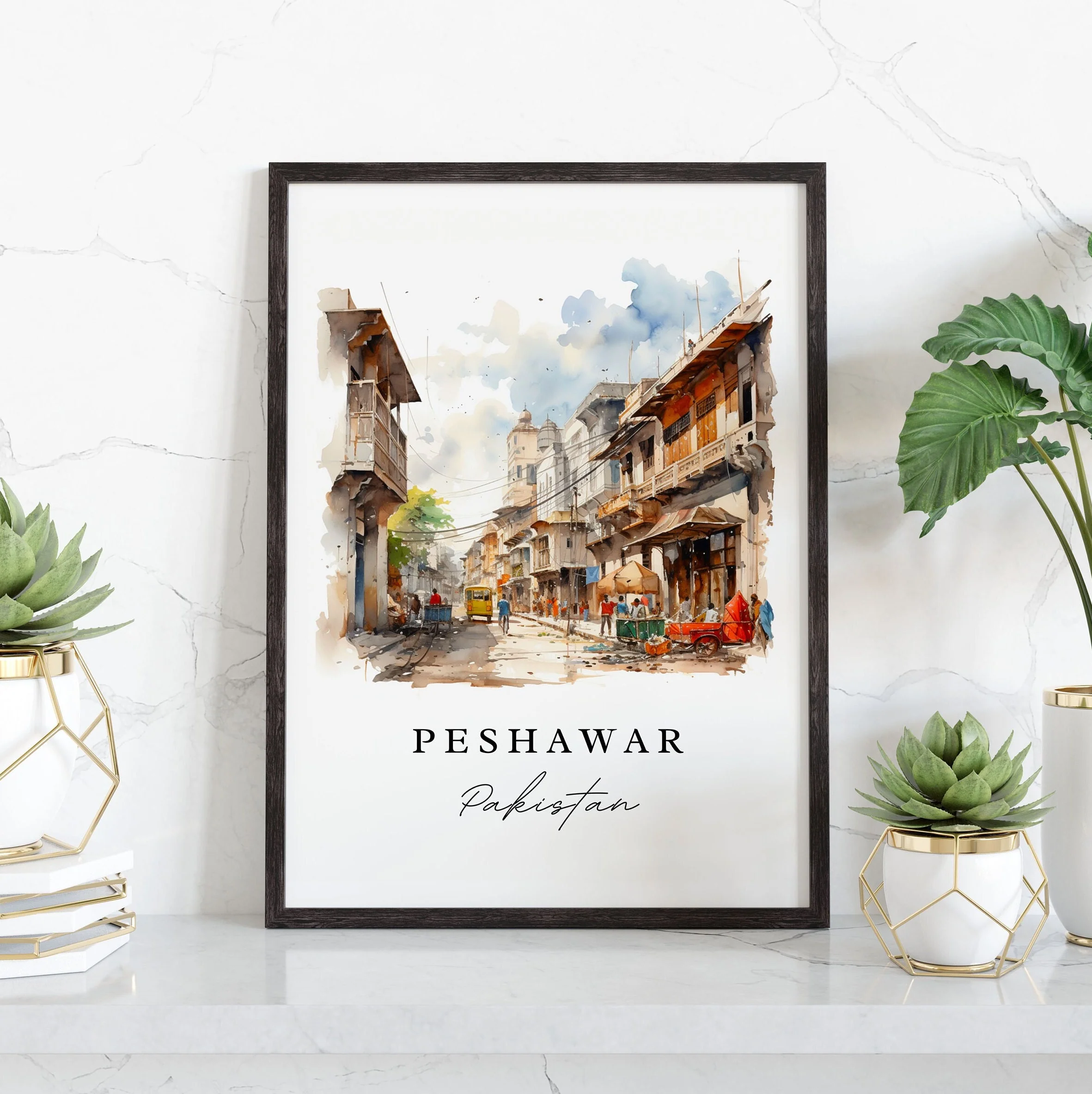 Peshawar, Pakistan – Watercolor Art Print - Image 5