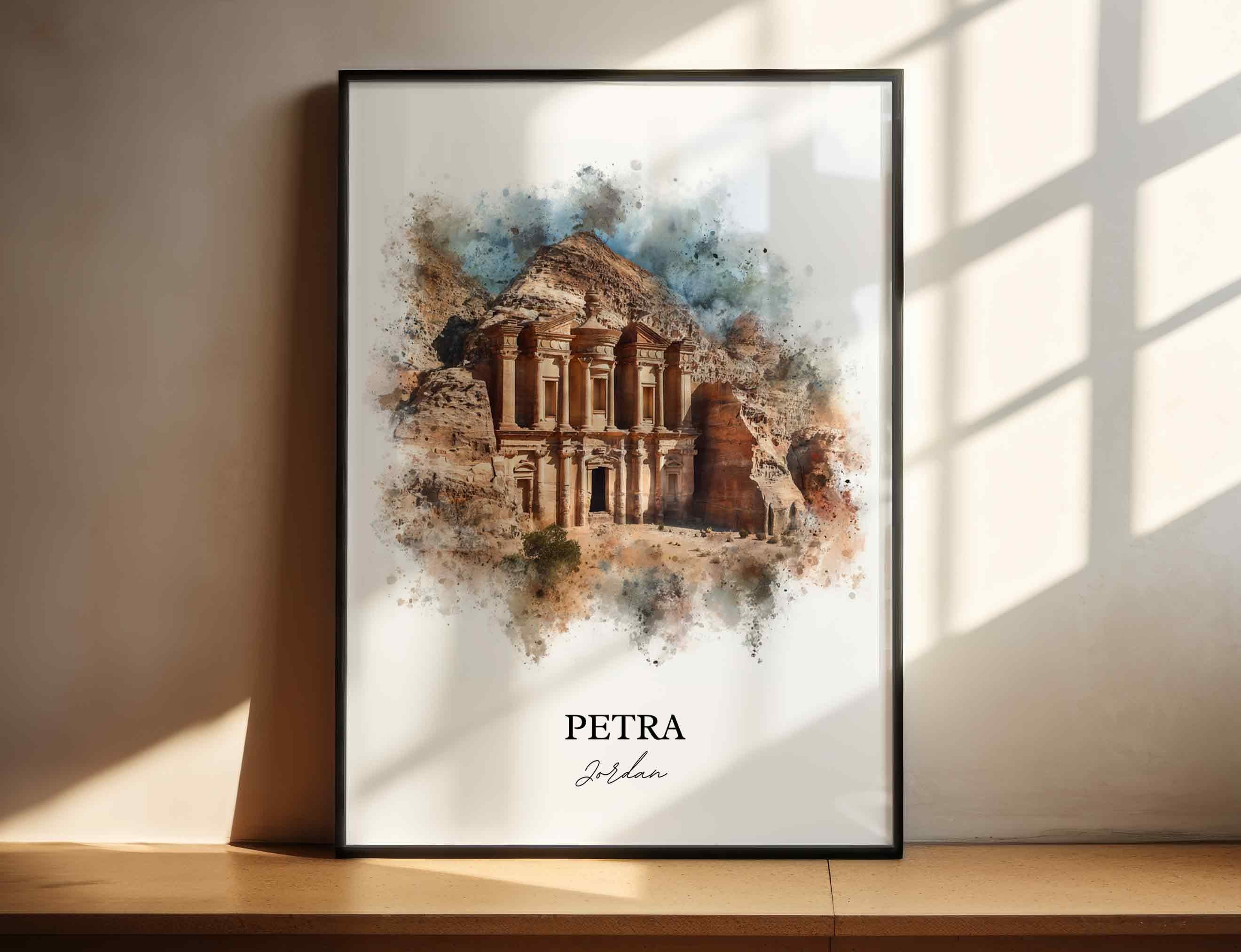 Petra, Jordan – Watercolor Art Print