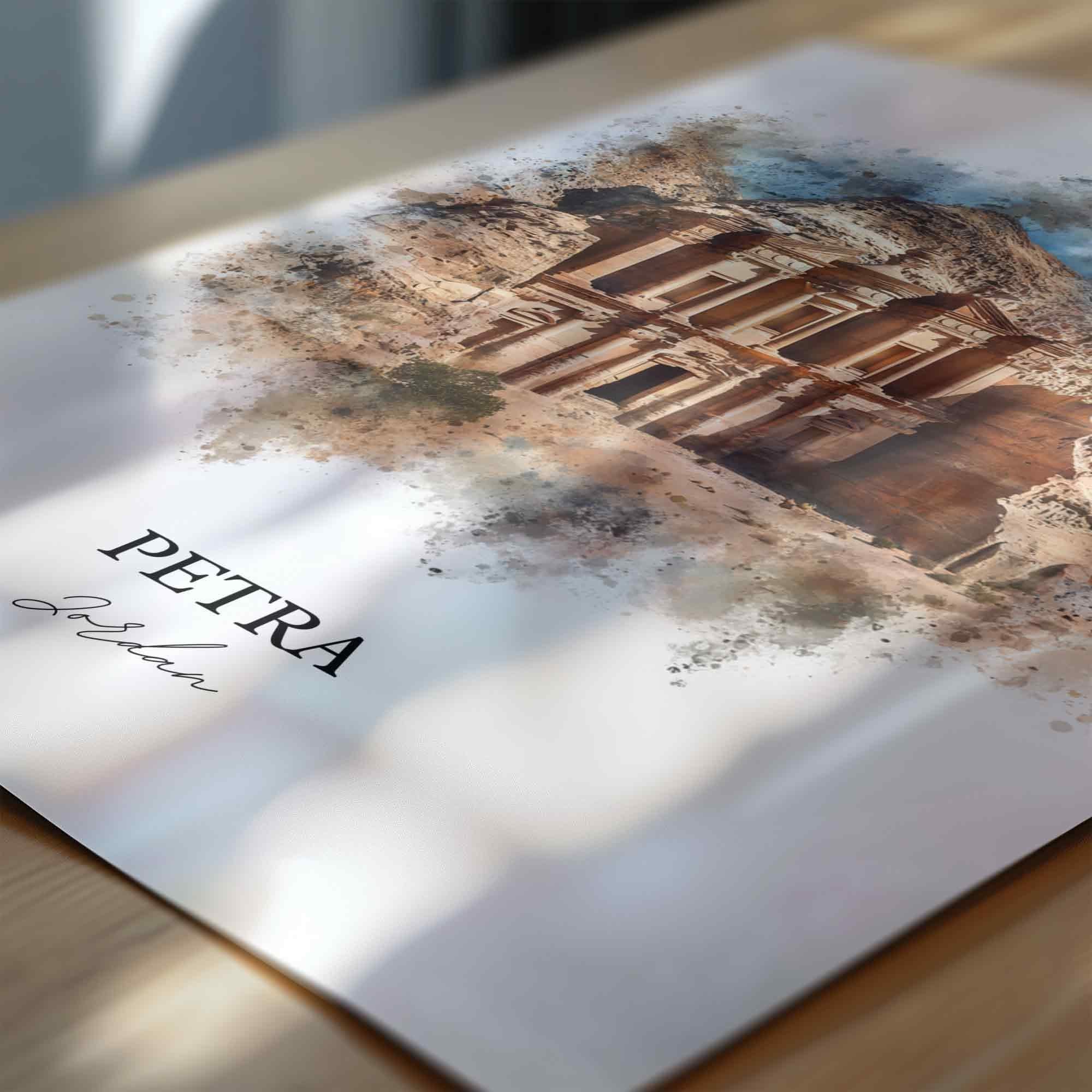 Petra, Jordan – Watercolor Art Print - Image 2