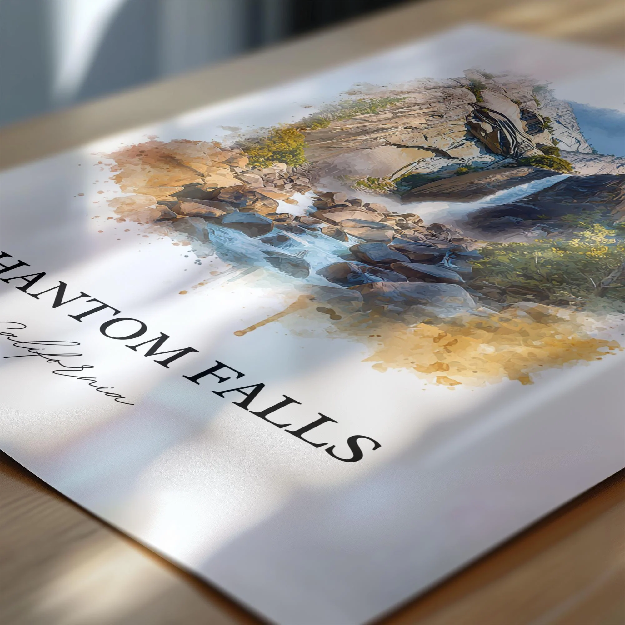 Phantom Falls, USA – Watercolor Art Print - Image 2