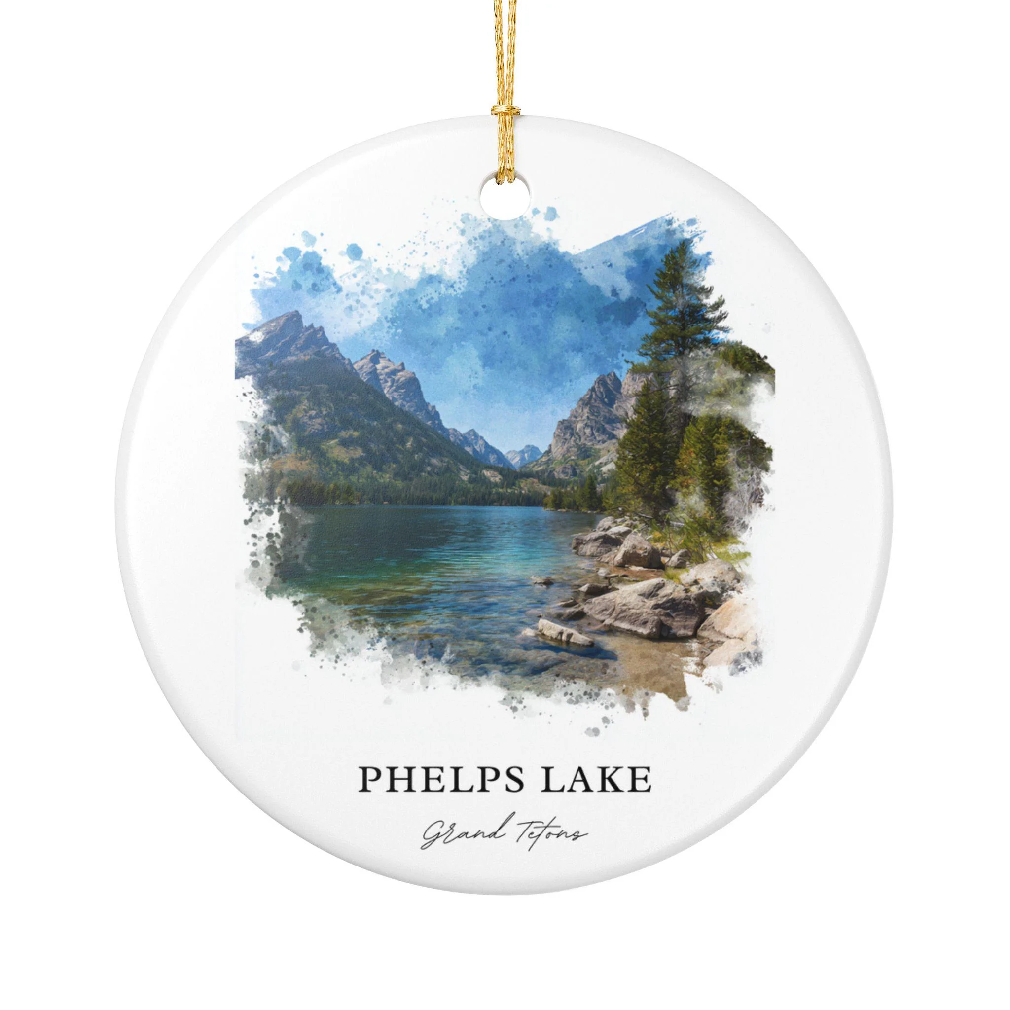 Phelps Lake, USA – Watercolor Art Print