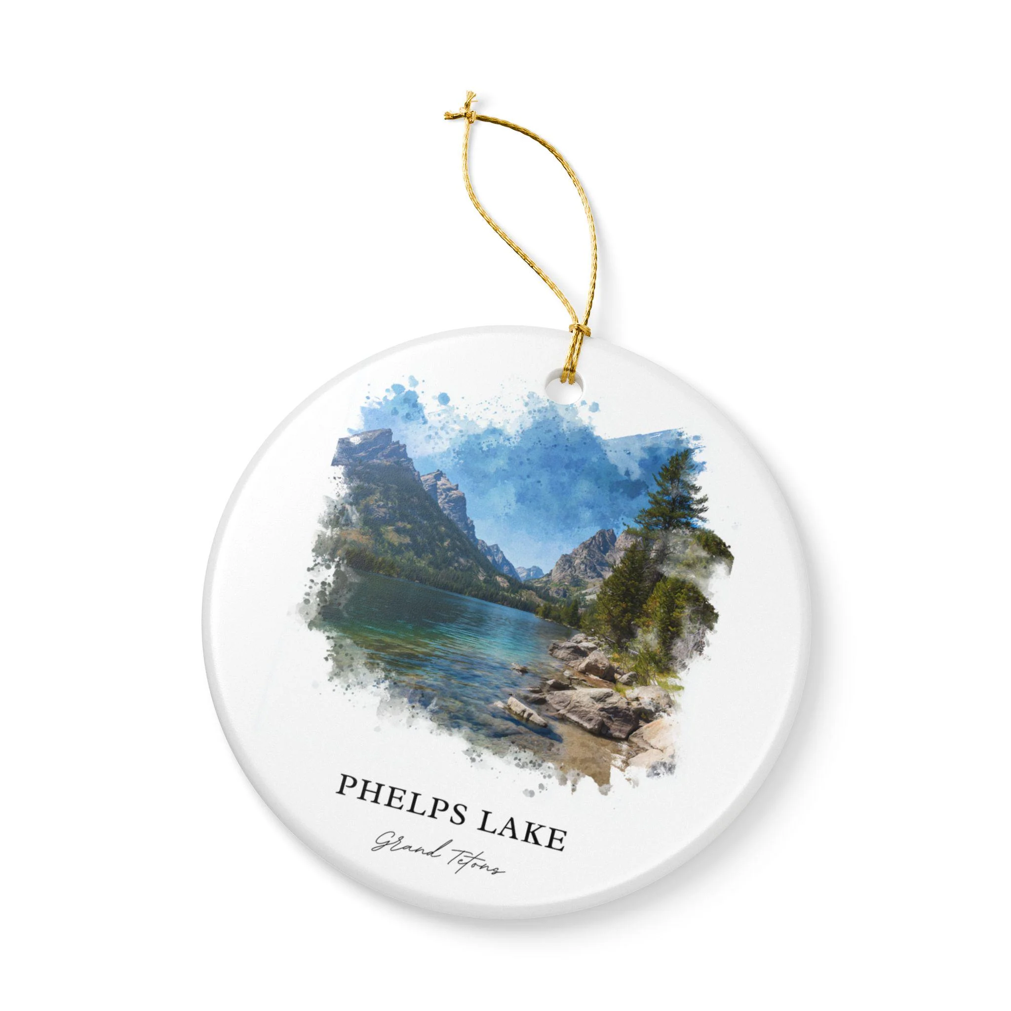 Phelps Lake, USA – Watercolor Art Print - Image 3