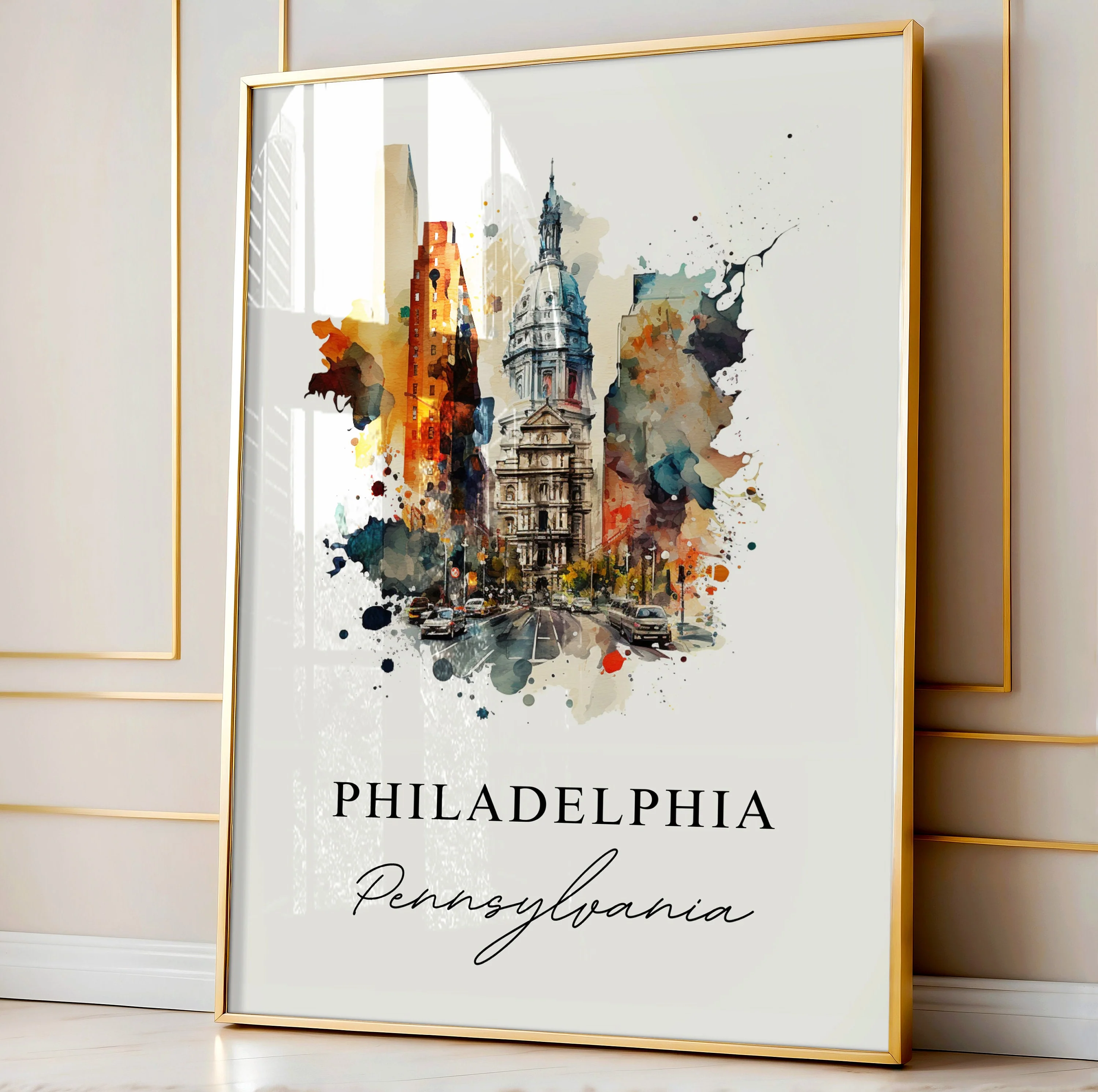 Philadelphia, Pennsylvania – Watercolor Art Print - Image 4