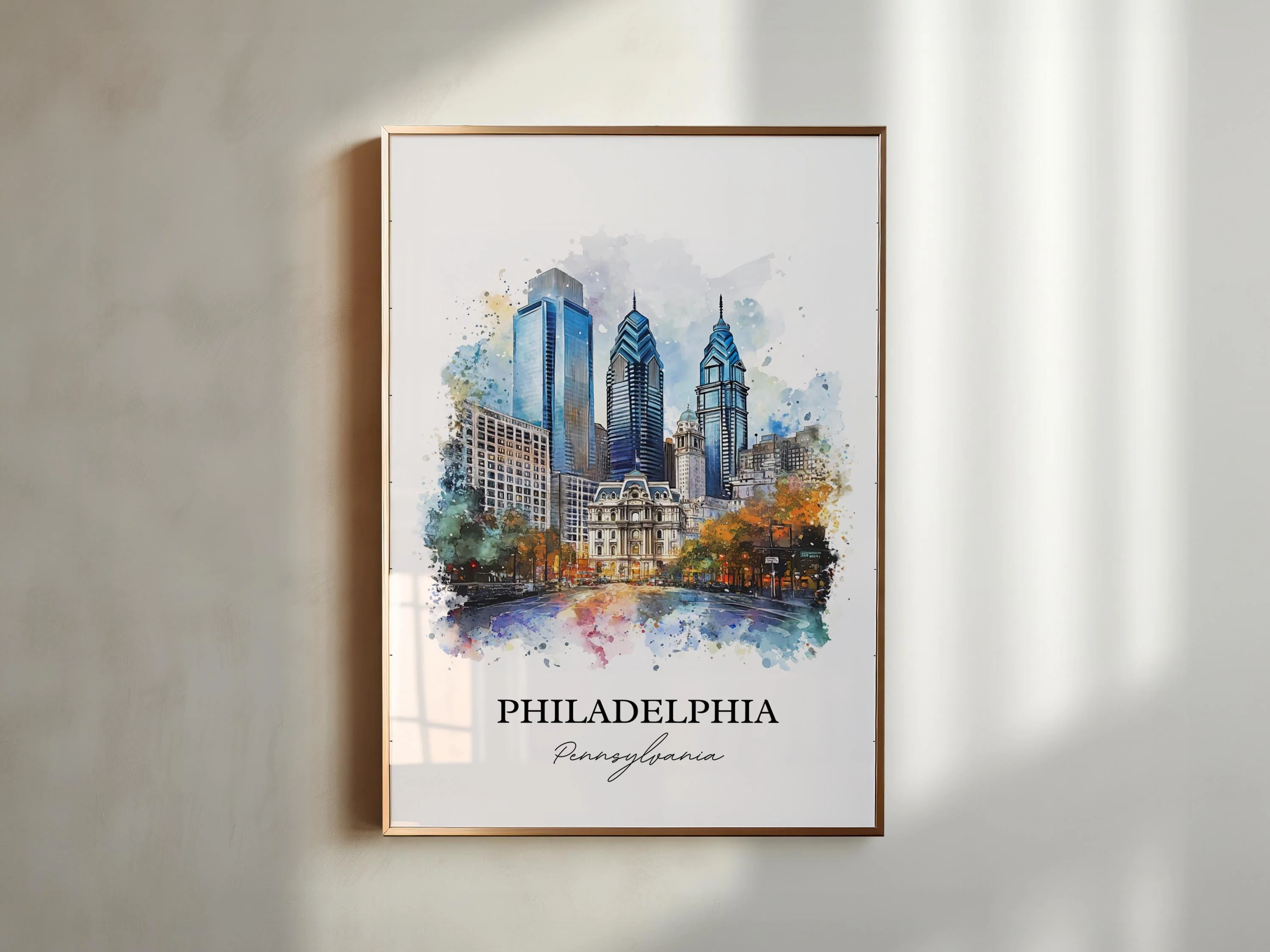 Philadelphia, USA – Watercolor Art Print - Image 3