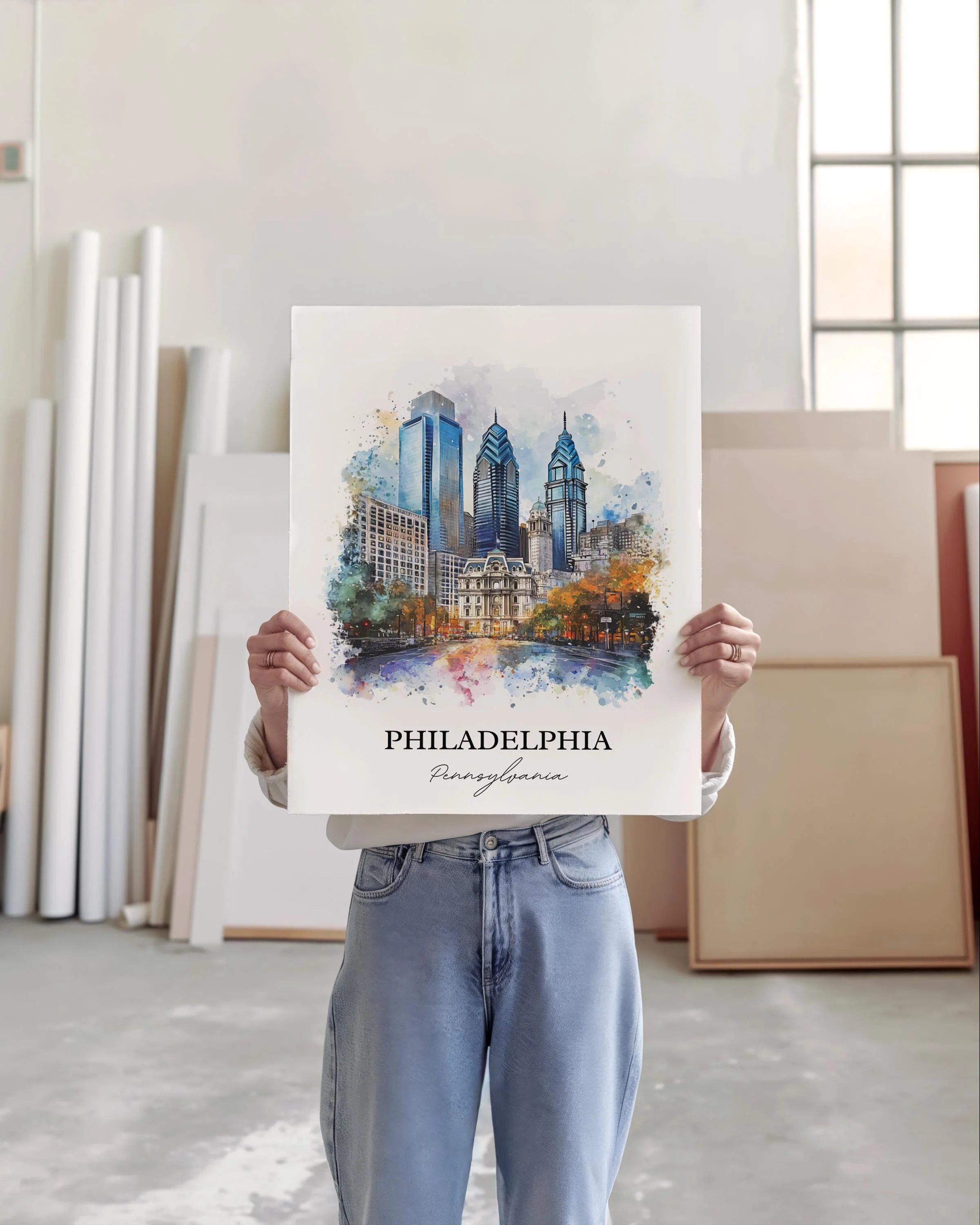 Philadelphia, USA – Watercolor Art Print - Image 5