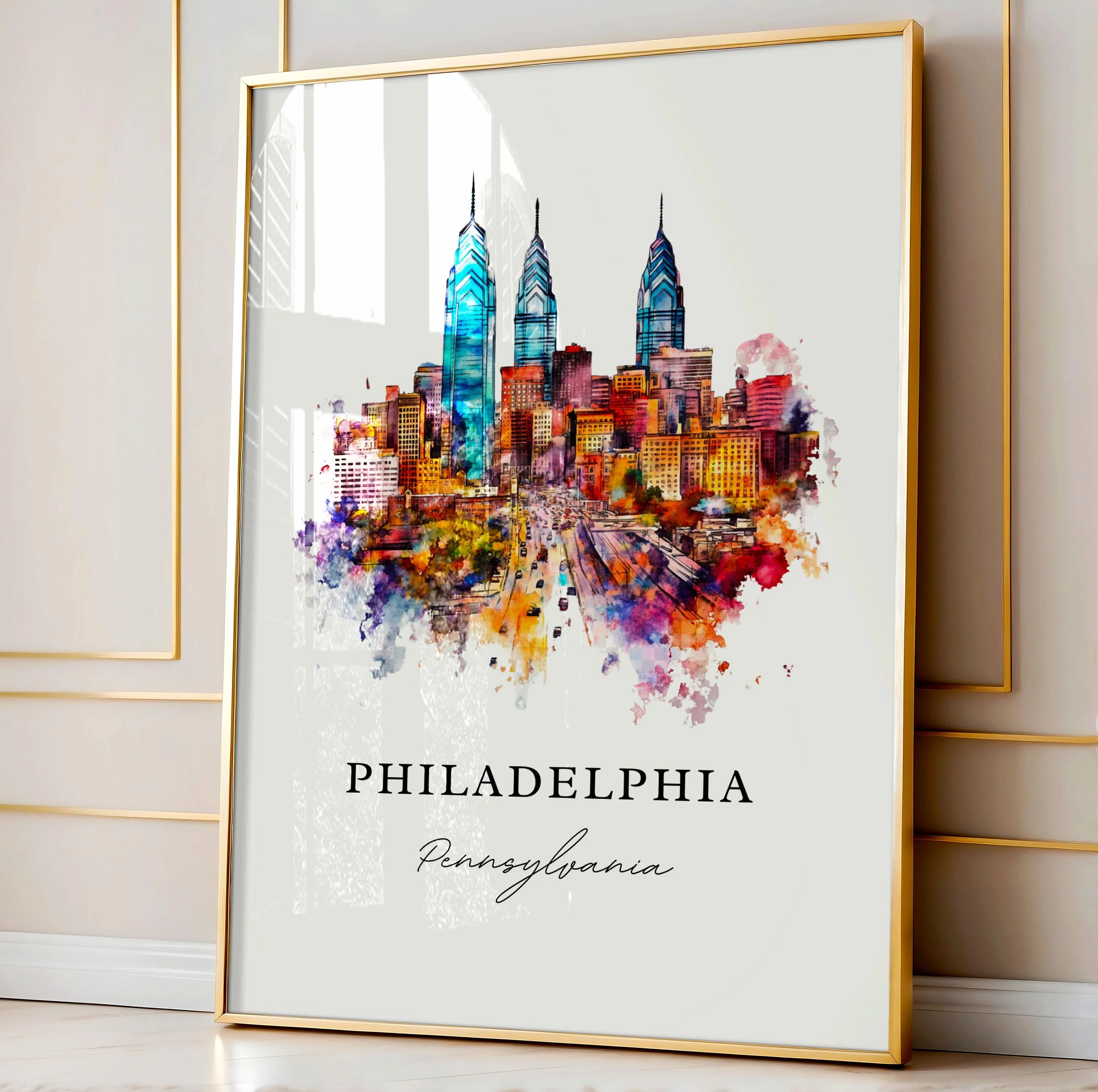 Philadelphia, USA – Watercolor Art Print - Image 5