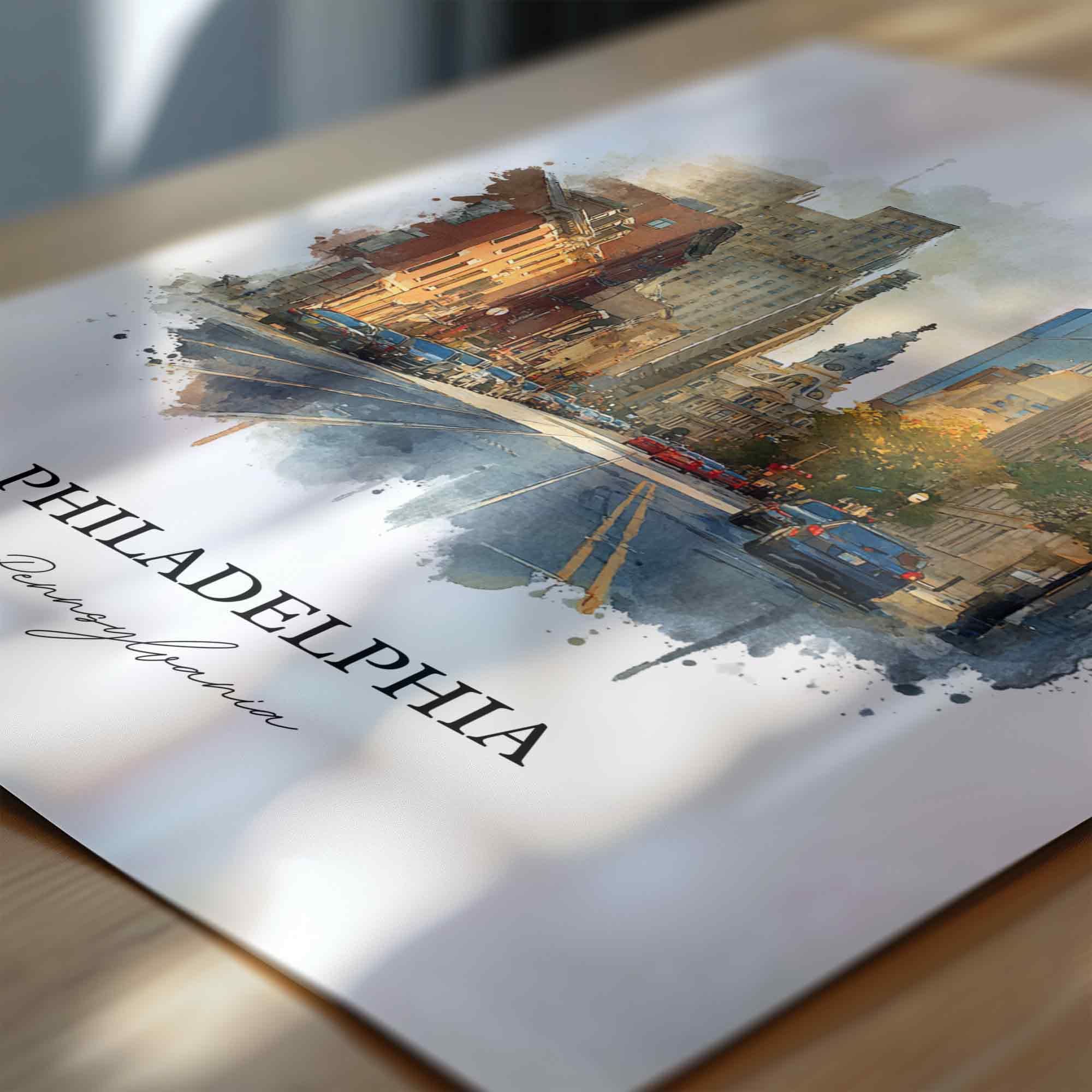 Philadelphia, Pennsylvania – Watercolor Art Print - Image 9