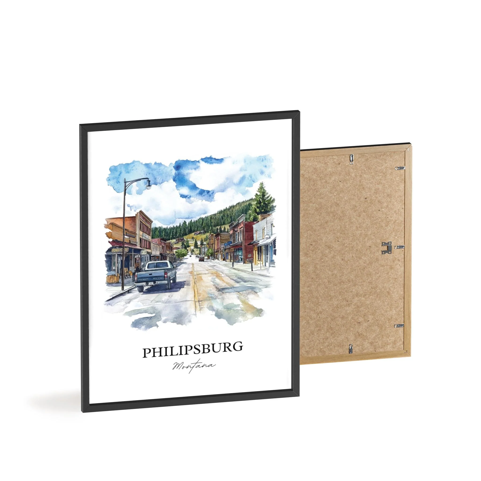 Philipsburg, Montana, USA – Watercolor Art Print - Image 8