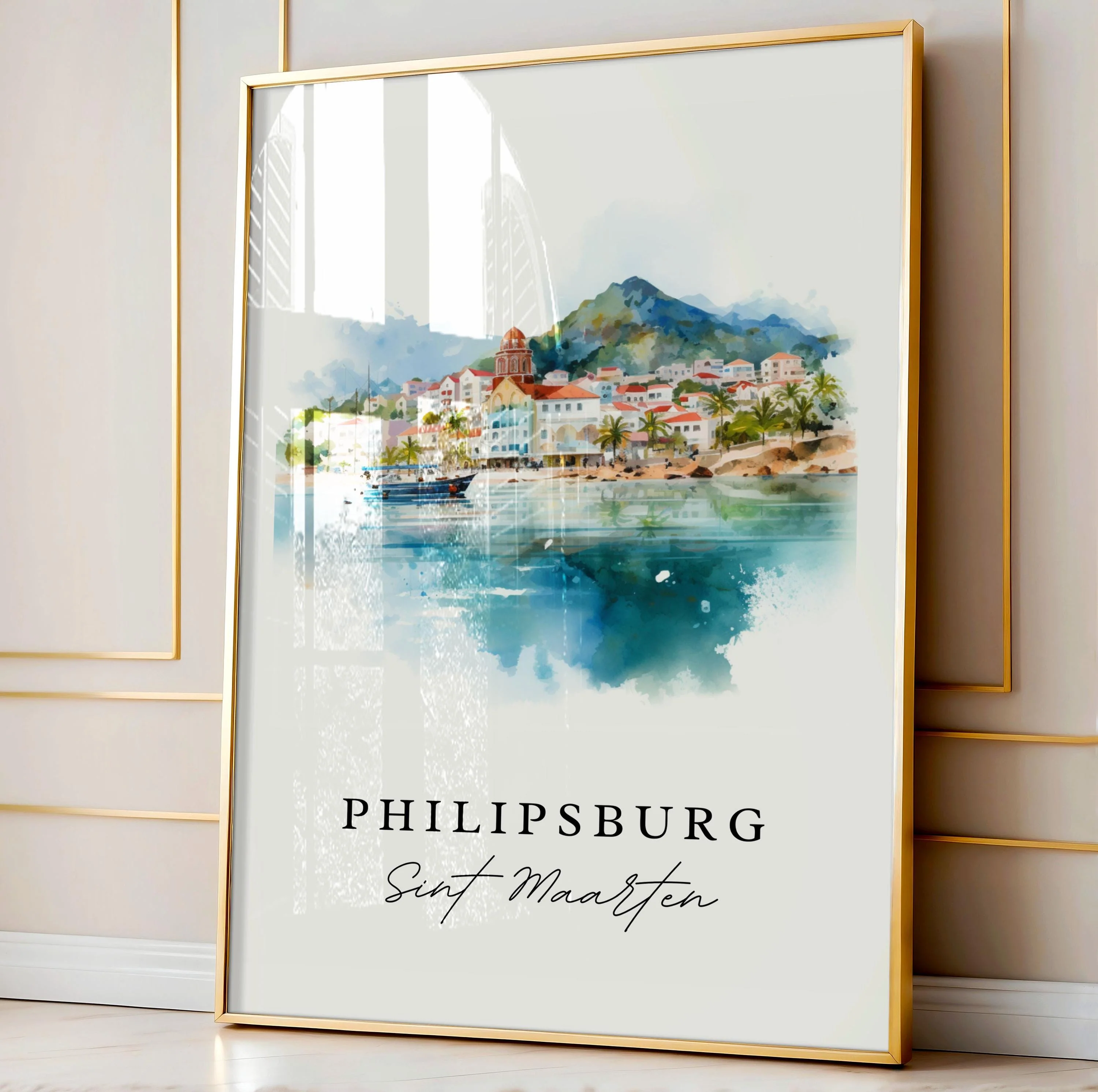 Philipsburg, Sint Maarten – Watercolor Art Print - Image 5