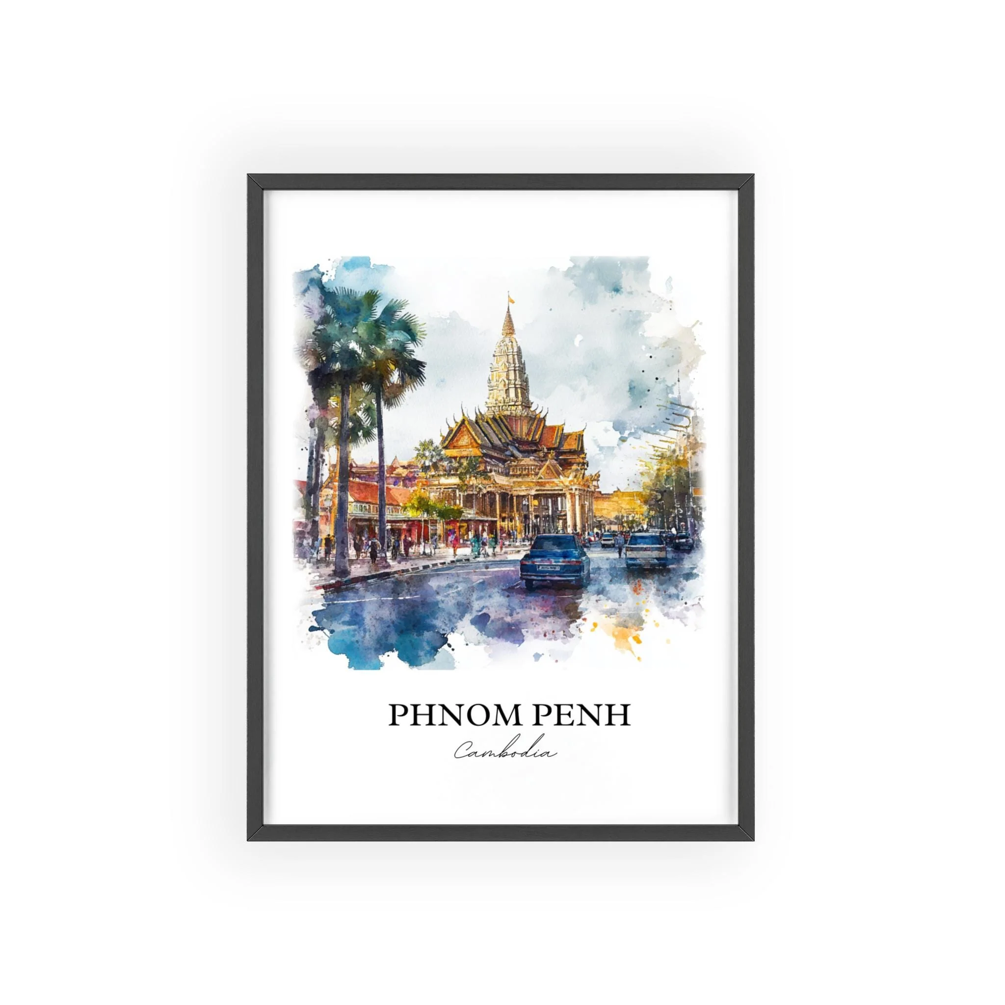 Phnom Penh, Cambodia – Watercolor Art Print - Image 7