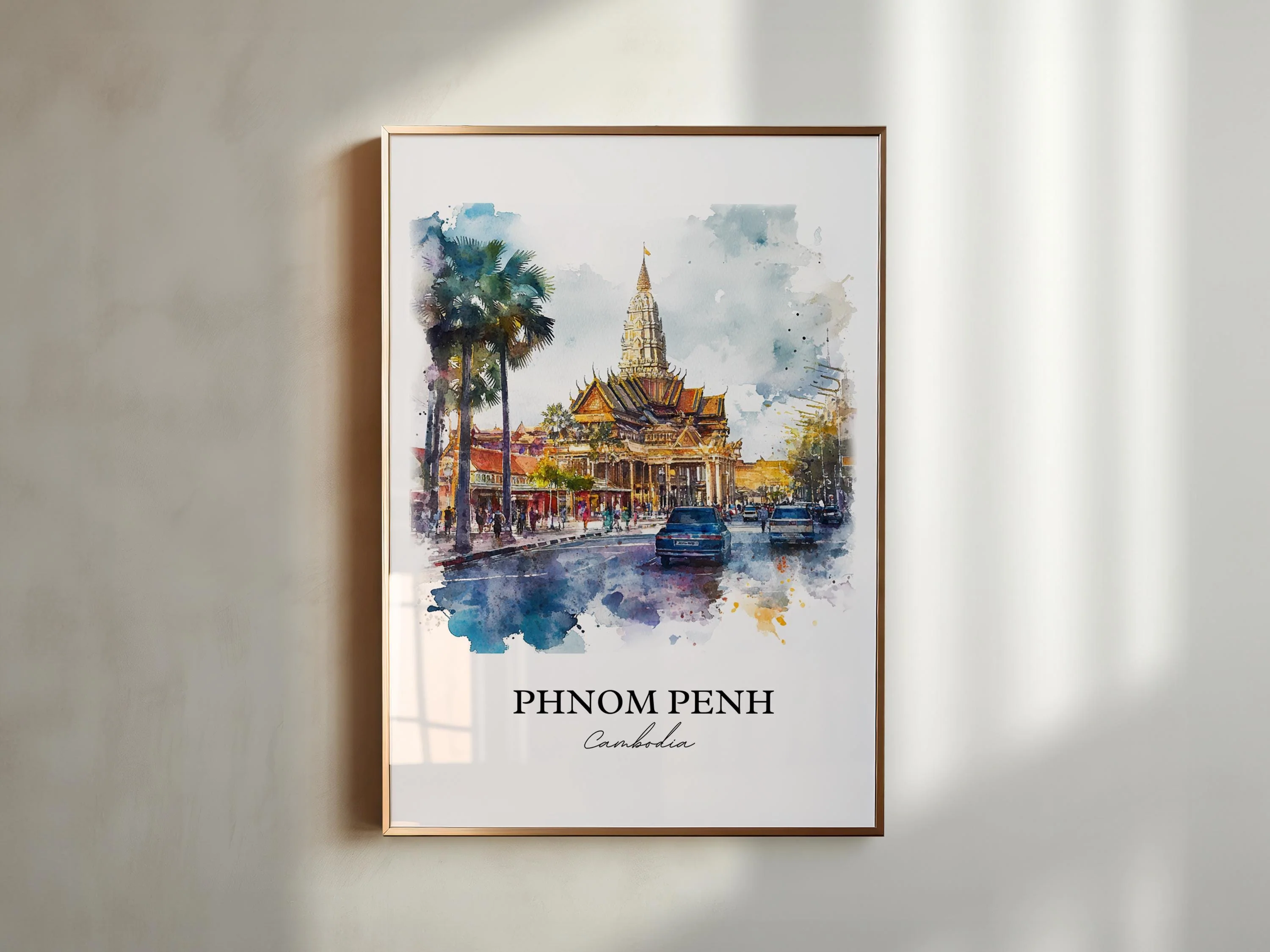 Phnom Penh, Cambodia – Watercolor Art Print - Image 3